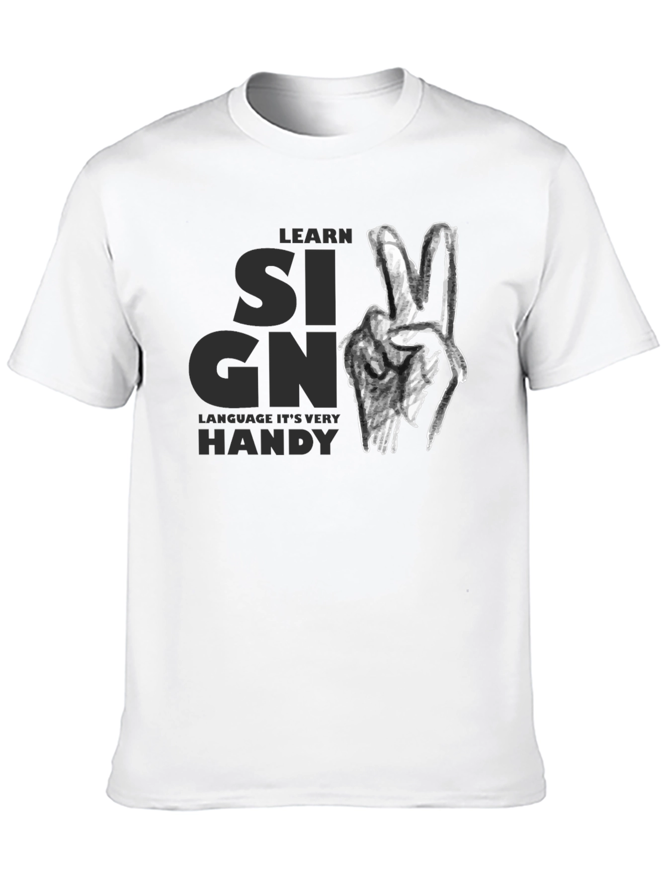 Learn Sign Language Graphic Tee - Black