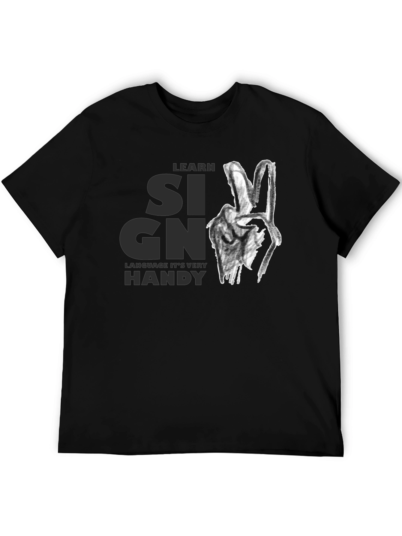 Learn Sign Language Graphic Tee - Black