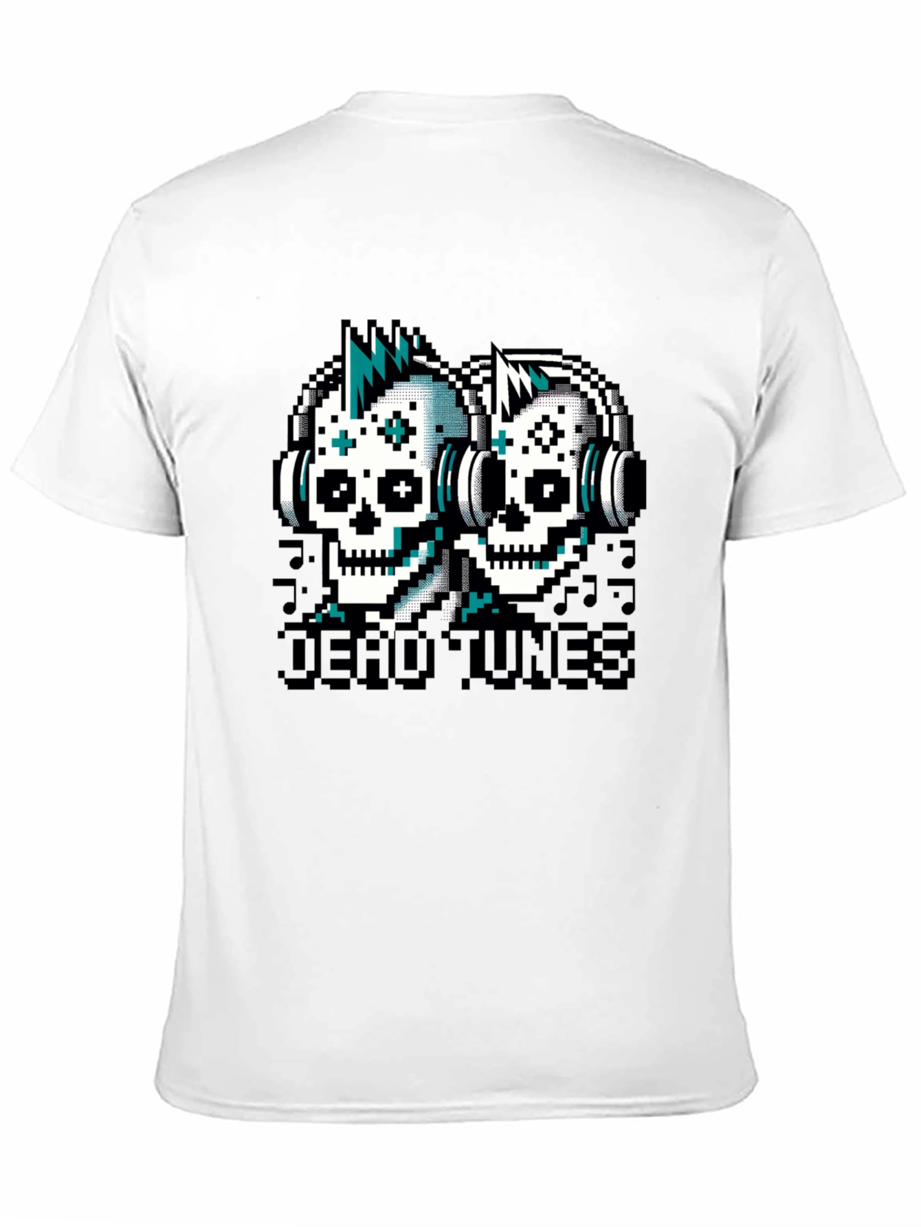 Dead Tunes Graphic Tee - Pixel Skull Headphones