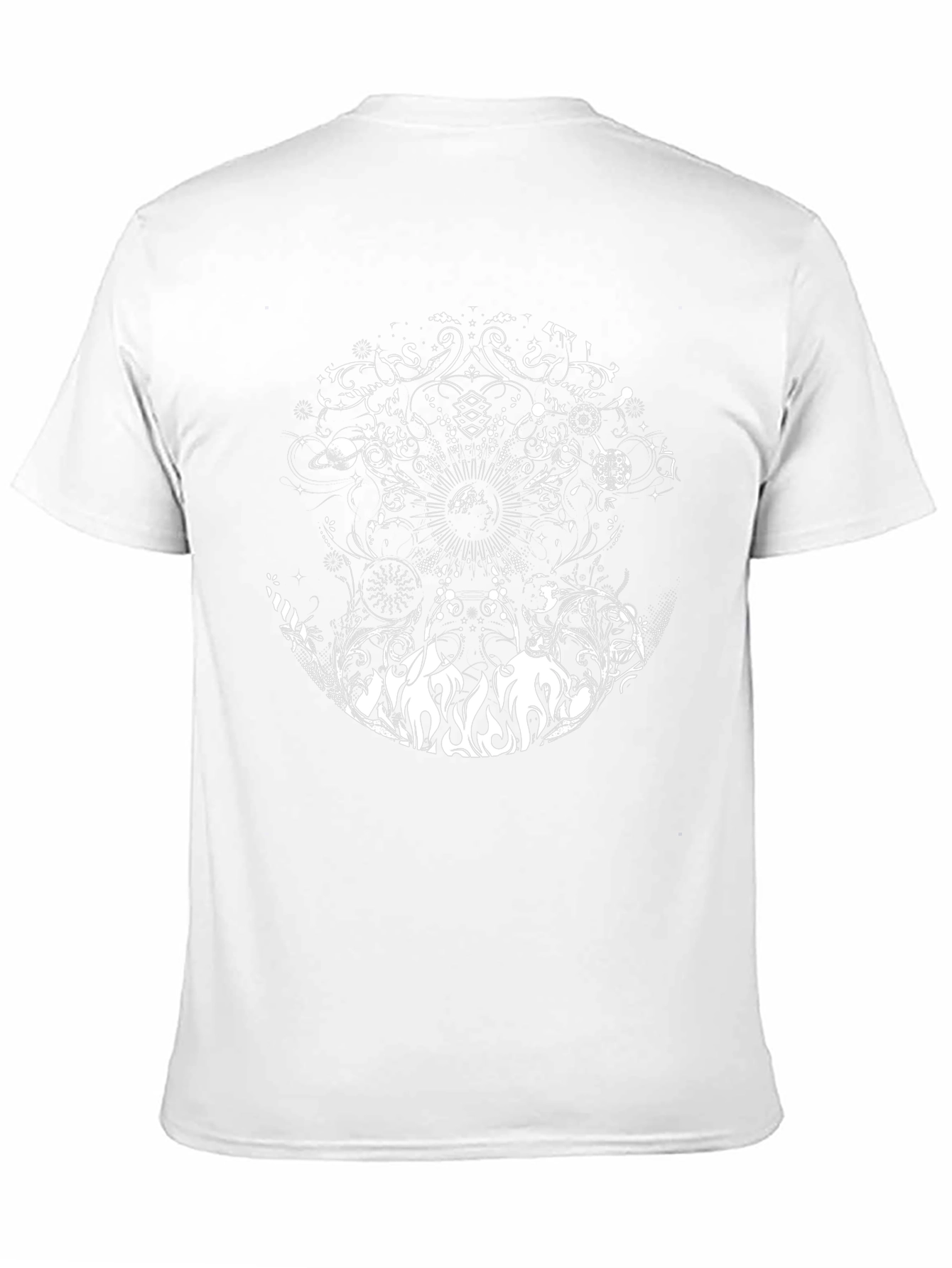 Black Tee with Mystical Celestial Design