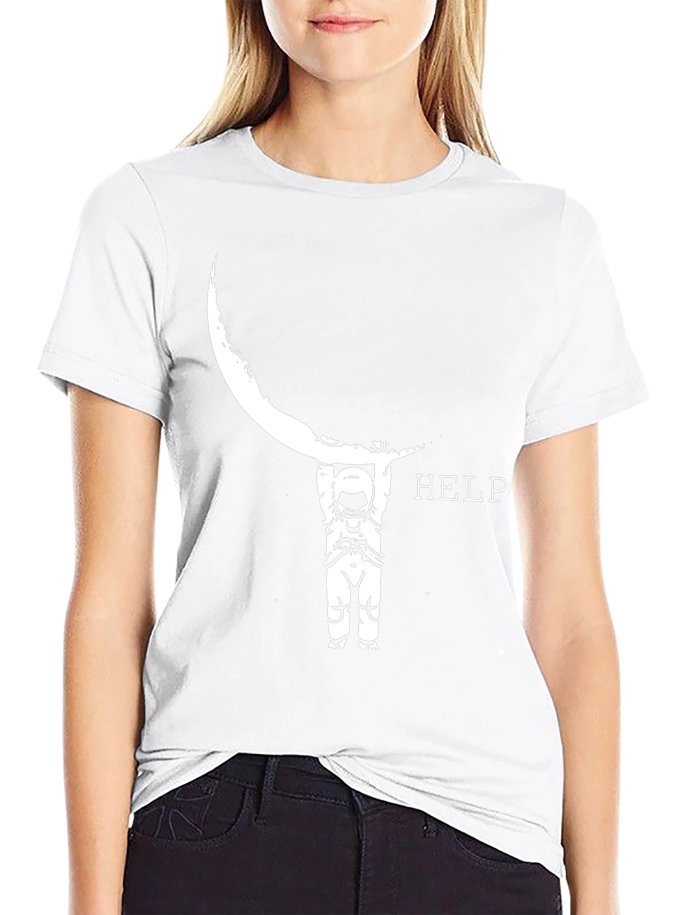 Astronaut Moon HELP Graphic Tee