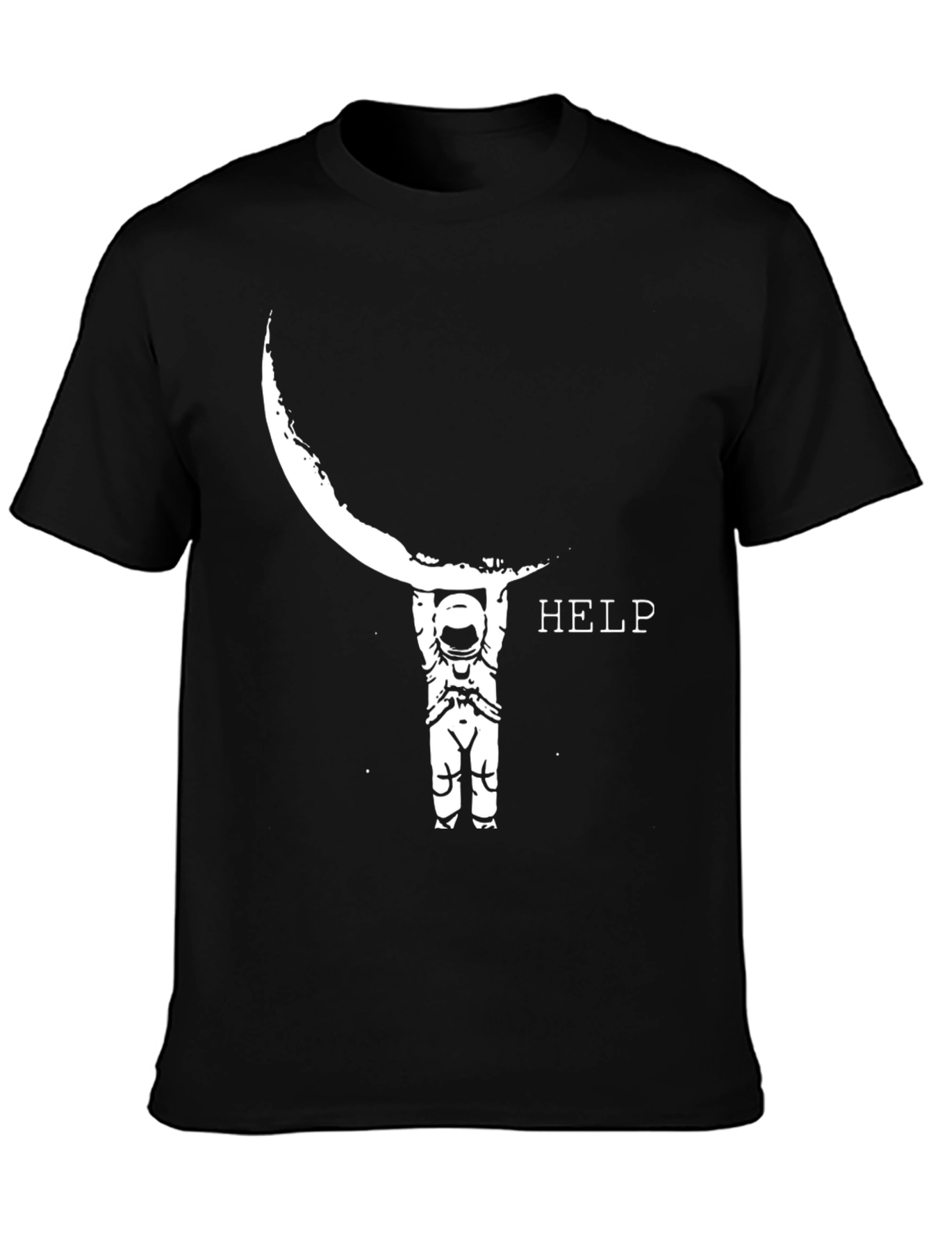 Astronaut Moon HELP Graphic Tee