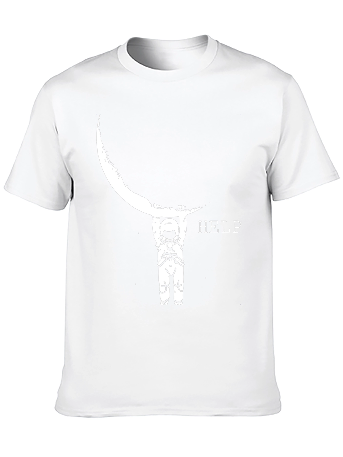 Astronaut Moon HELP Graphic Tee