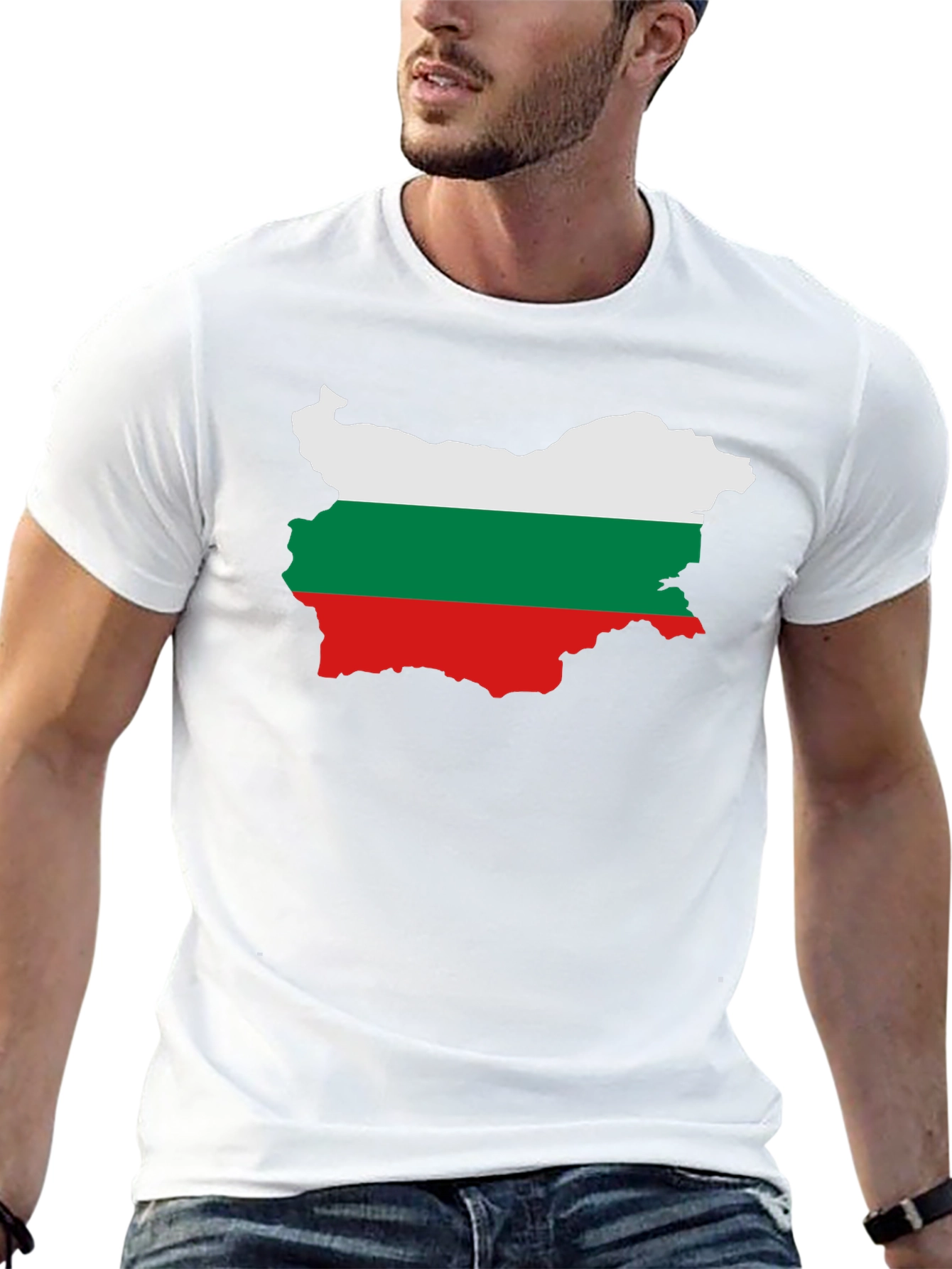 Bulgaria Flag Map Graphic Tee - Black Unisex T-Shirt
