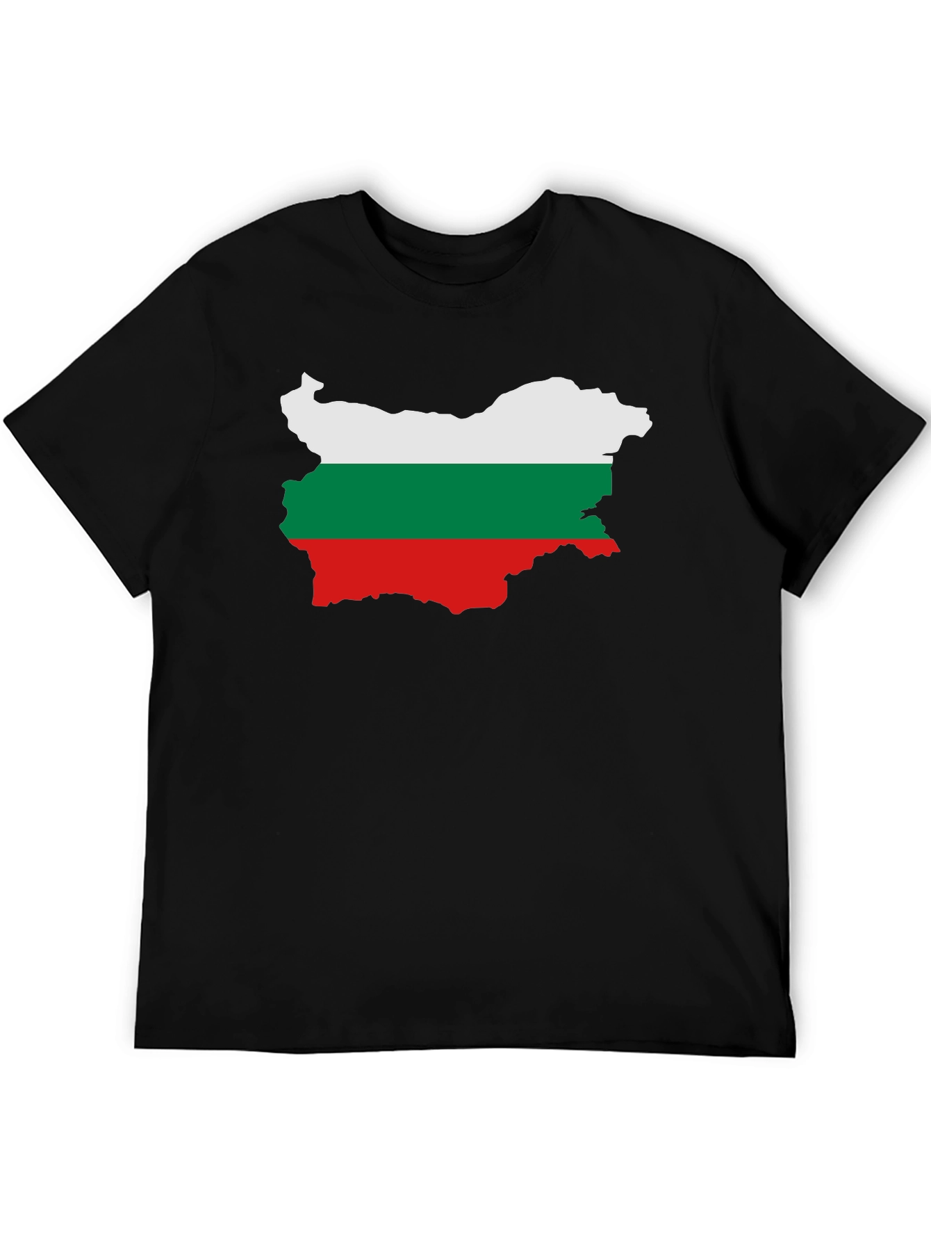 Bulgaria Flag Map Graphic Tee - Black Unisex T-Shirt