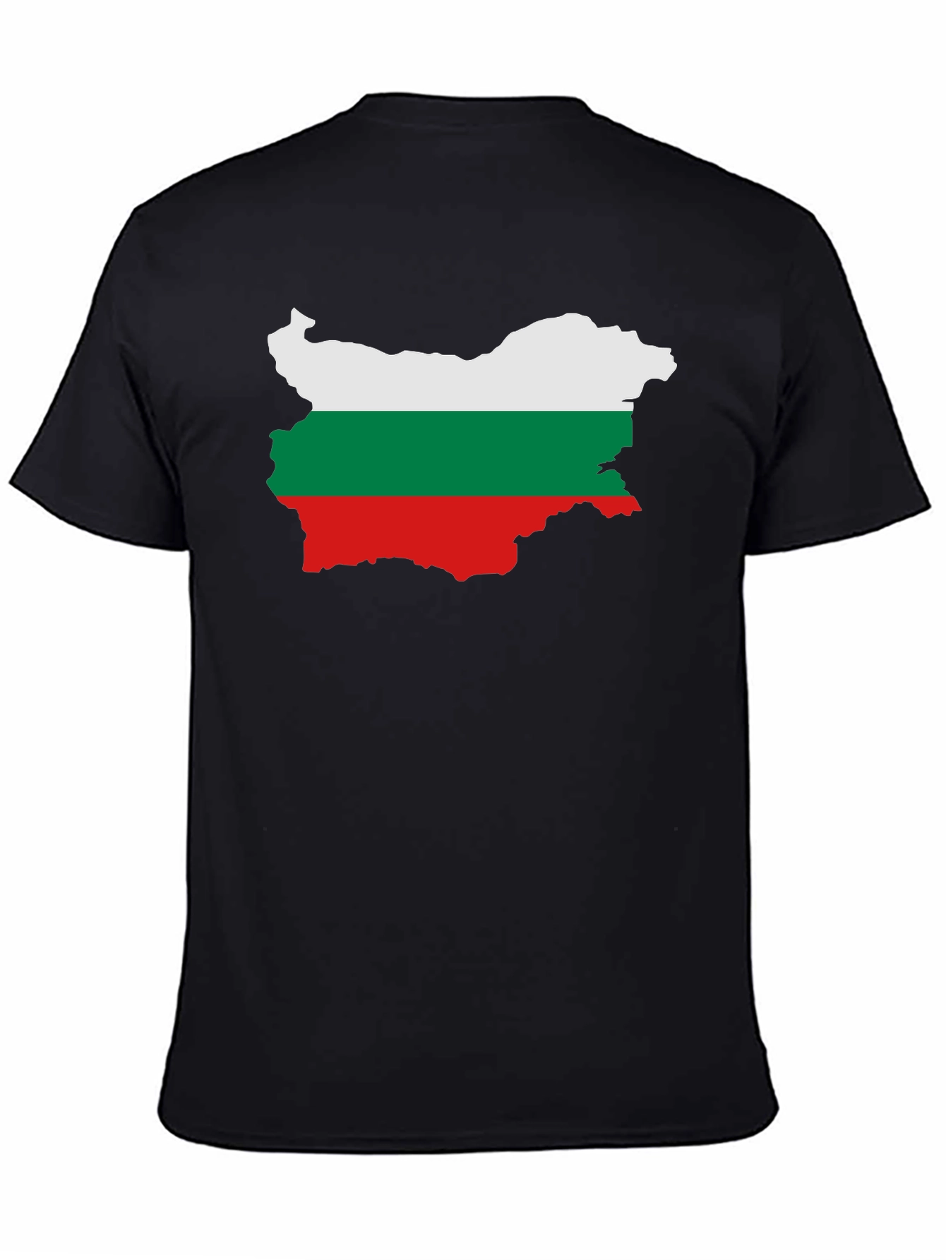 Bulgaria Flag Map Graphic Tee - Black Unisex T-Shirt