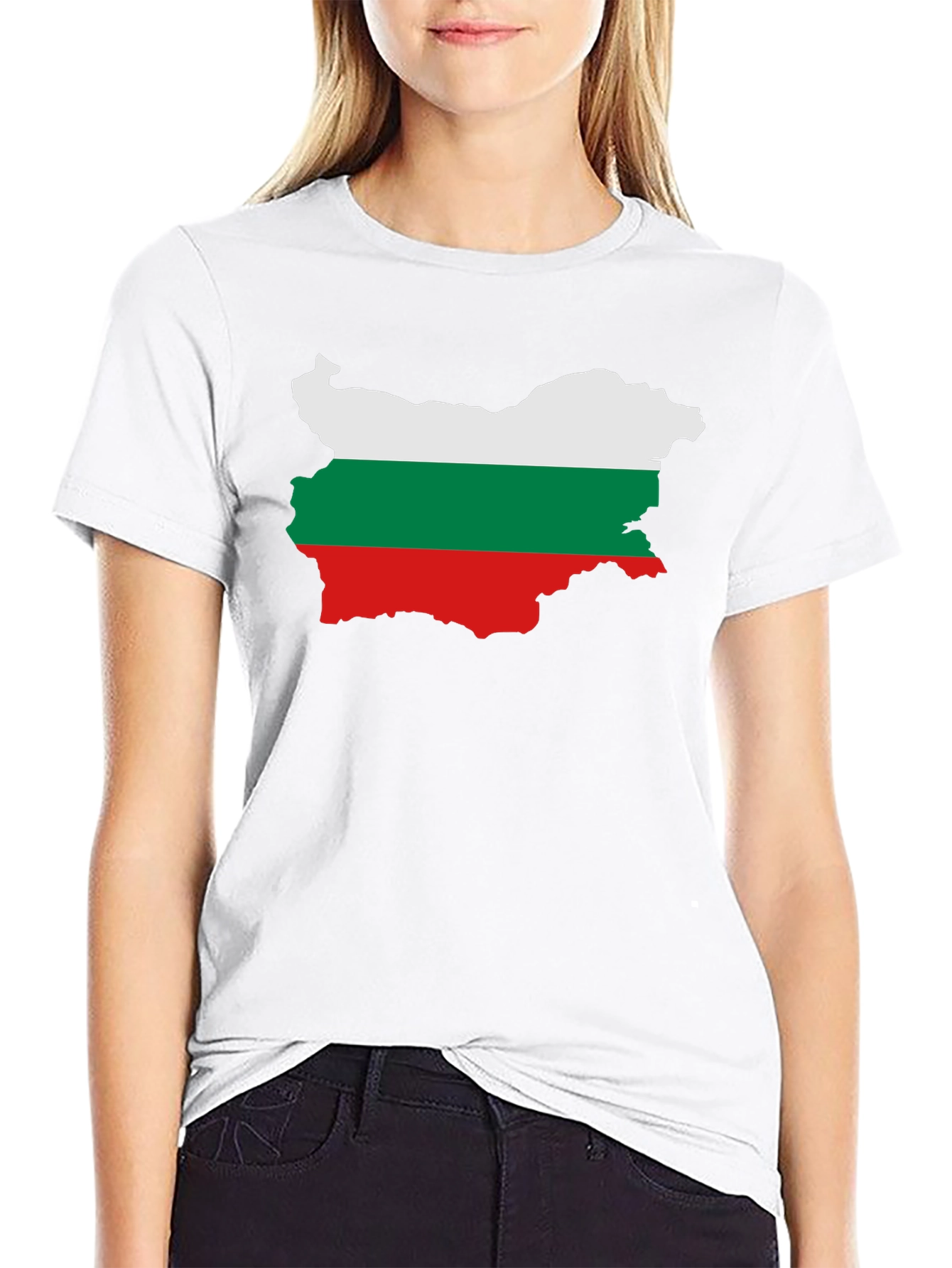 Bulgaria Flag Map Graphic Tee - Black Unisex T-Shirt
