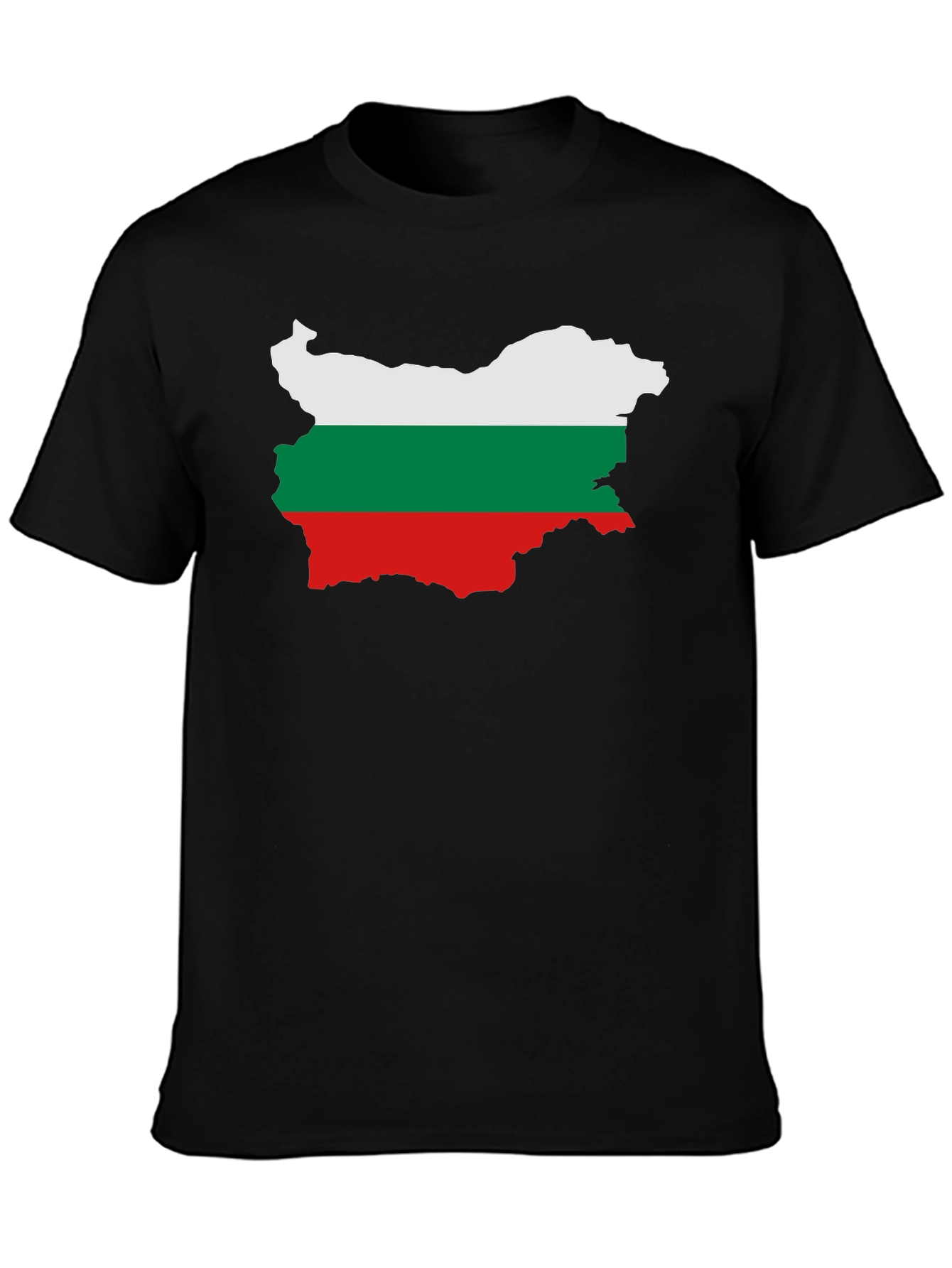 Bulgaria Flag Map Graphic Tee - Black Unisex T-Shirt