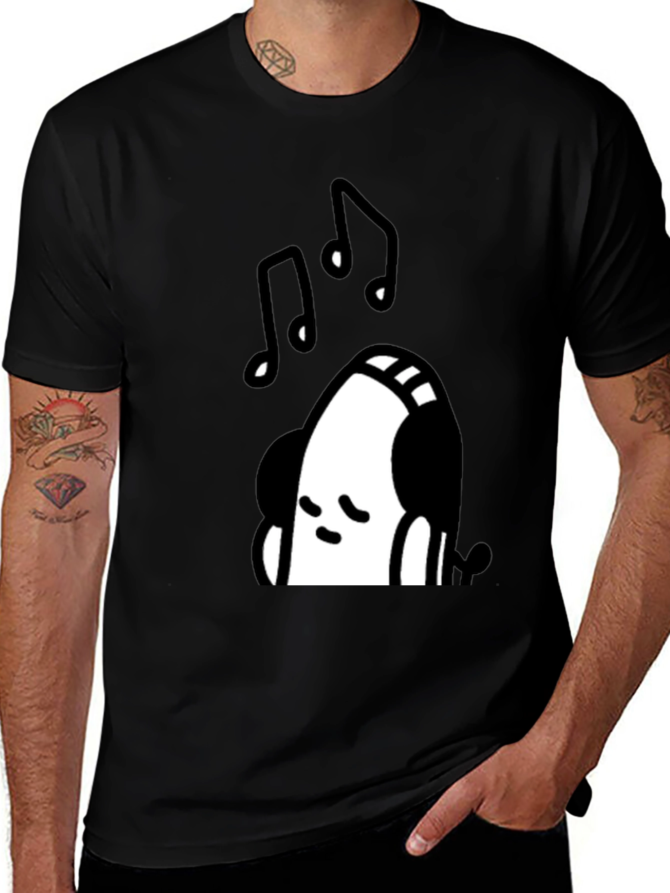 Cool Music Lover Black T-Shirt