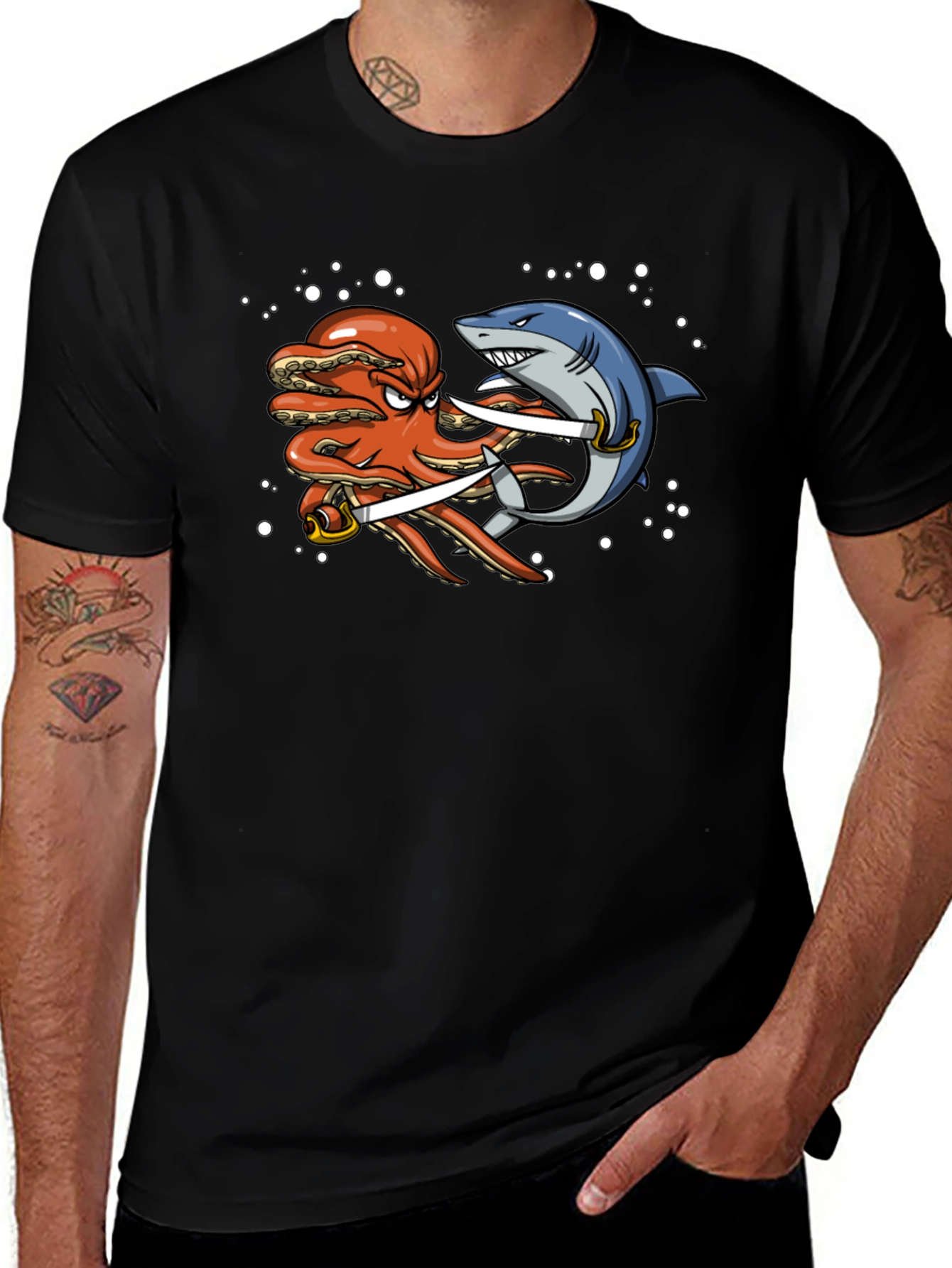 Octopus vs Shark T-Shirt - Pirate Duel