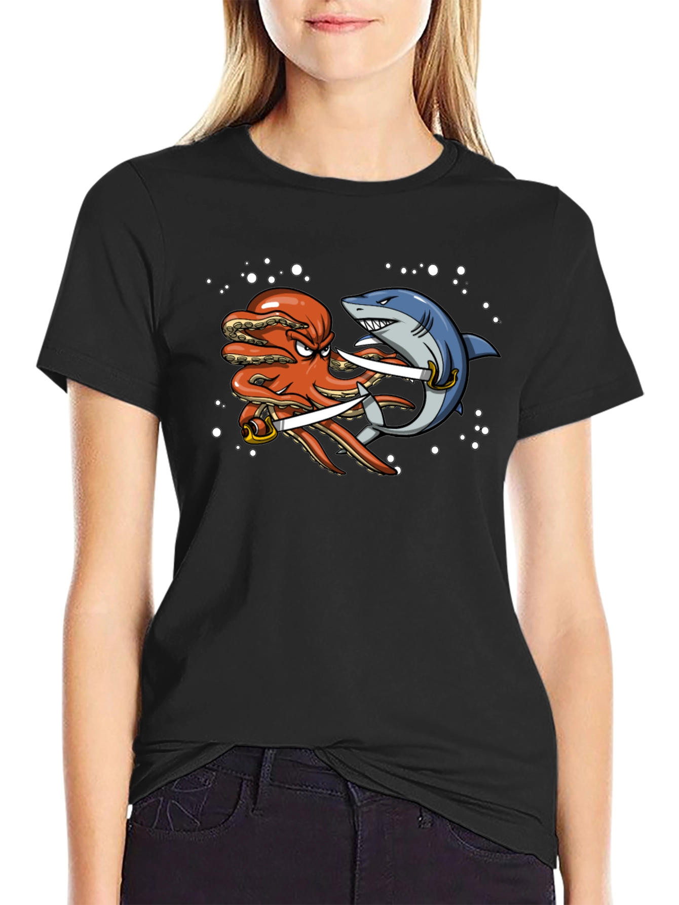 Octopus vs Shark T-Shirt - Pirate Duel