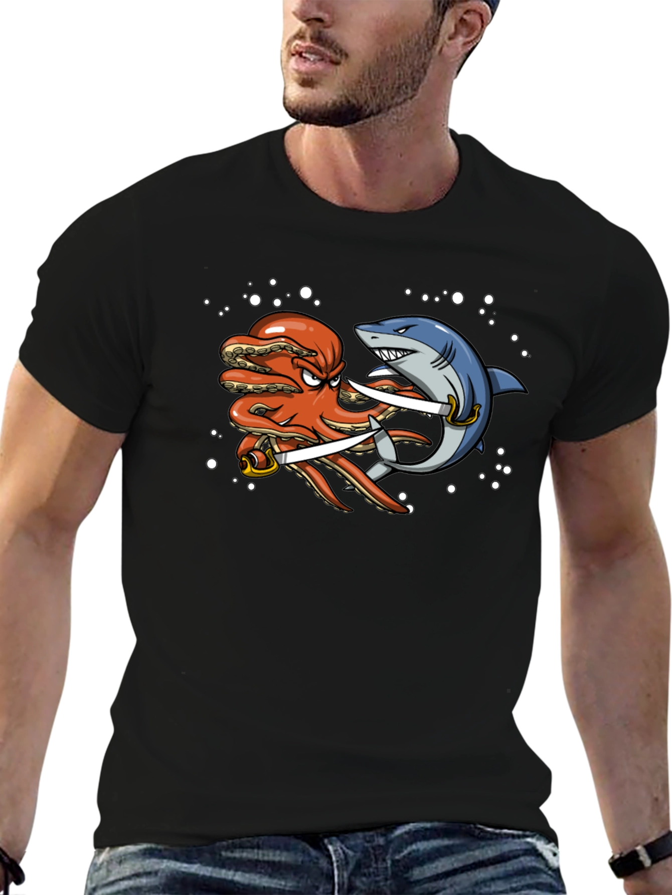 Octopus vs Shark T-Shirt - Pirate Duel