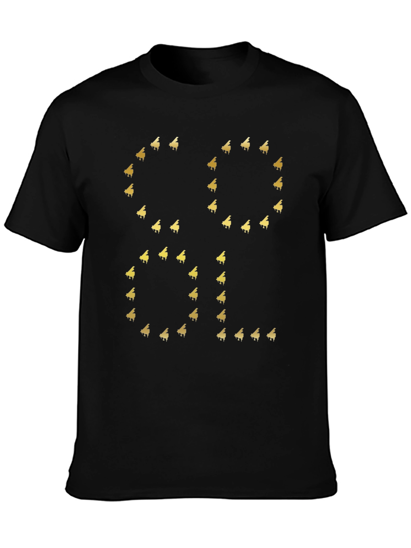 Cool Piano Graphic Tee - Black Cotton T-Shirt