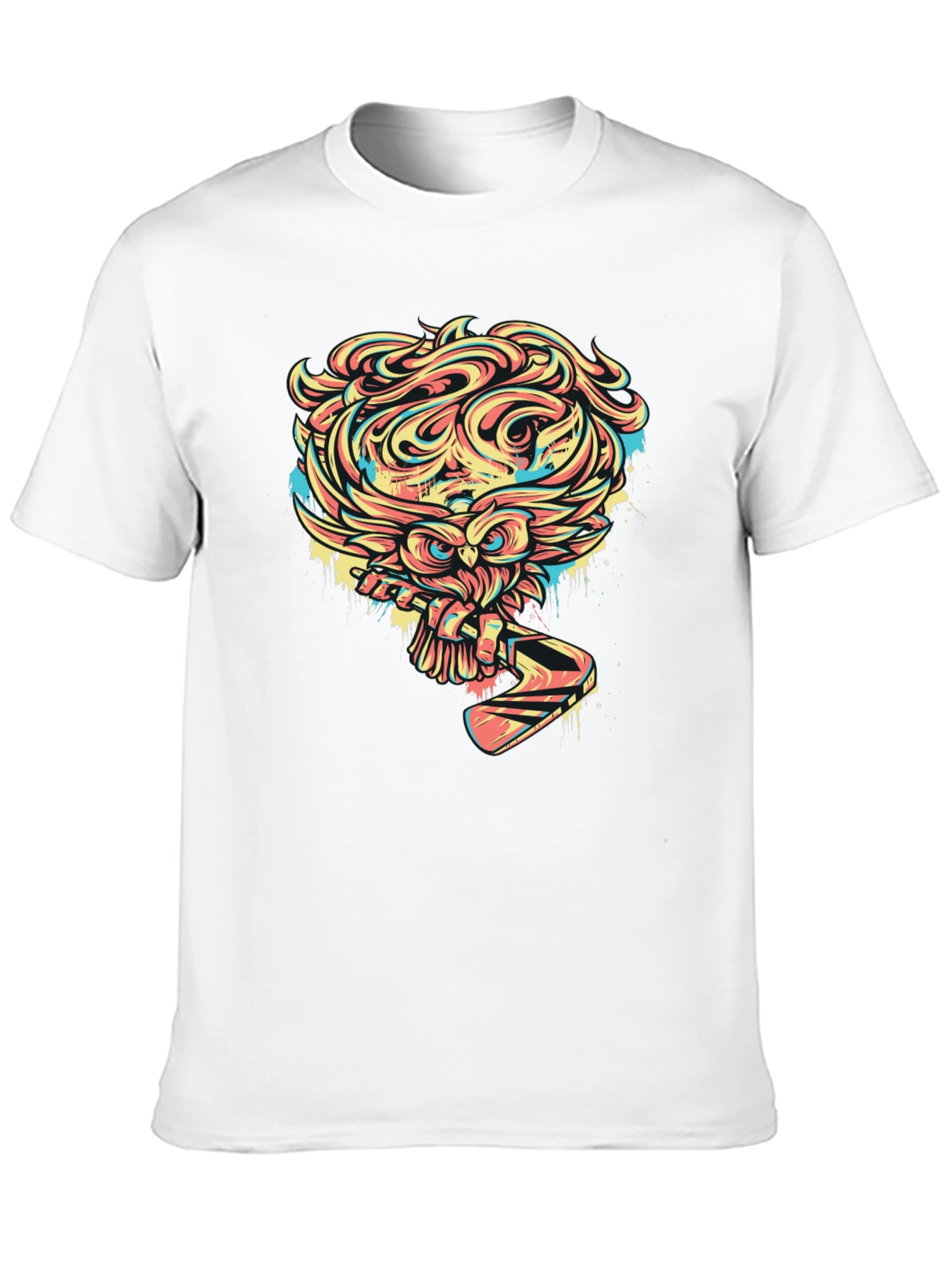 Owl Graphic Print Black T-Shirt
