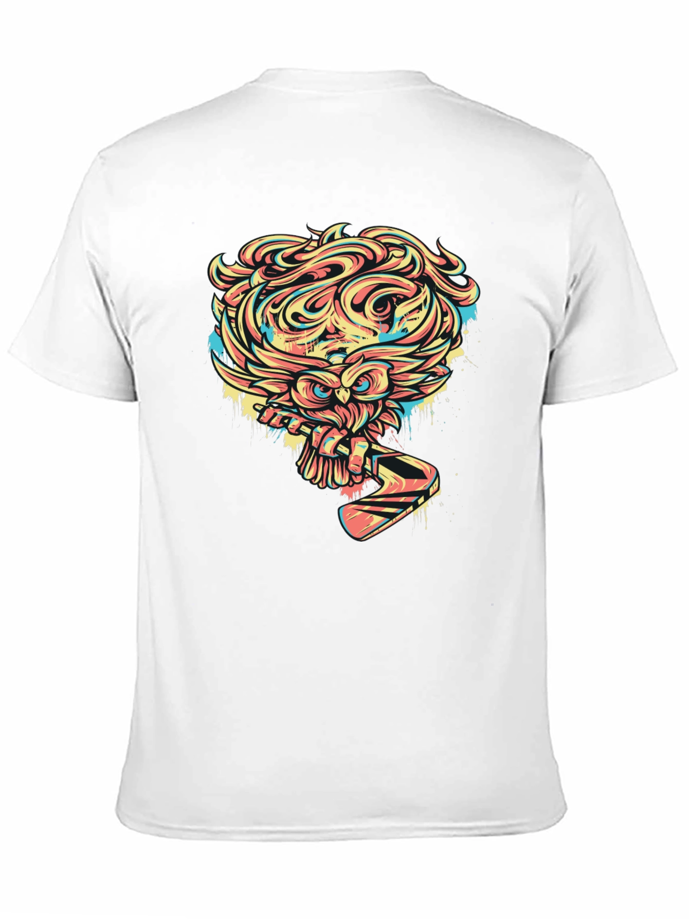 Owl Graphic Print Black T-Shirt