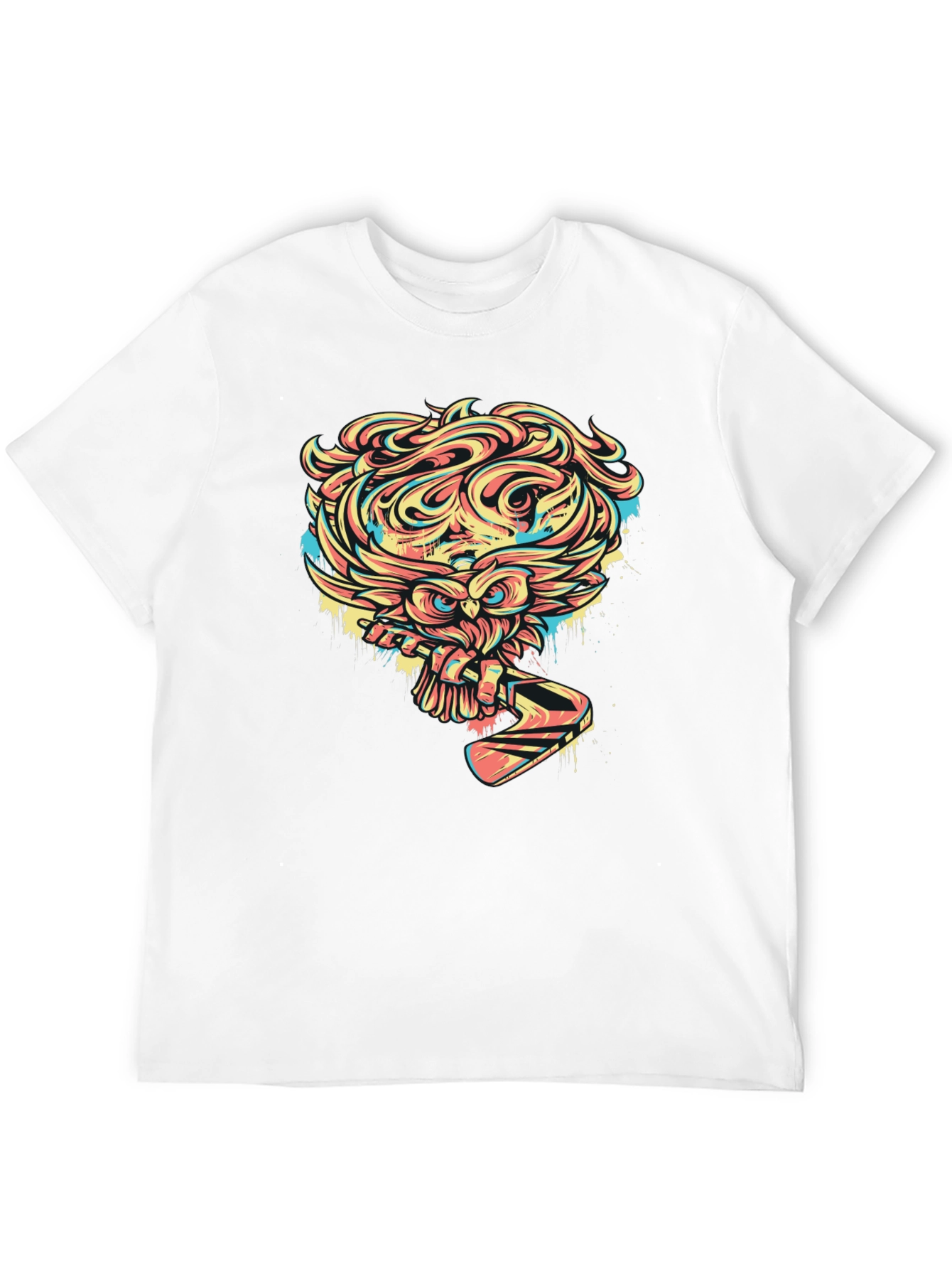 Owl Graphic Print Black T-Shirt