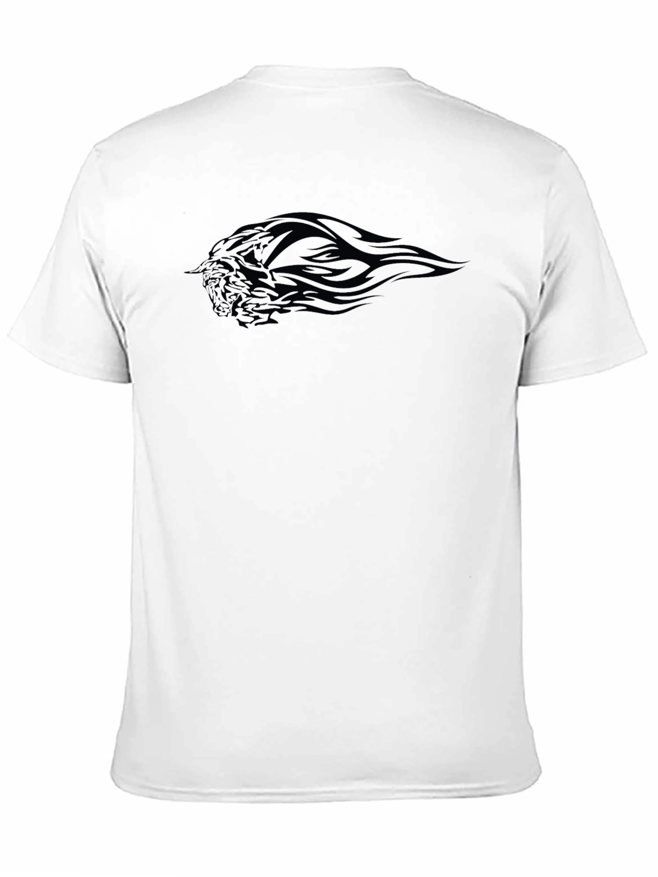 Mens Black Graphic Tee - Tribal Flame Design