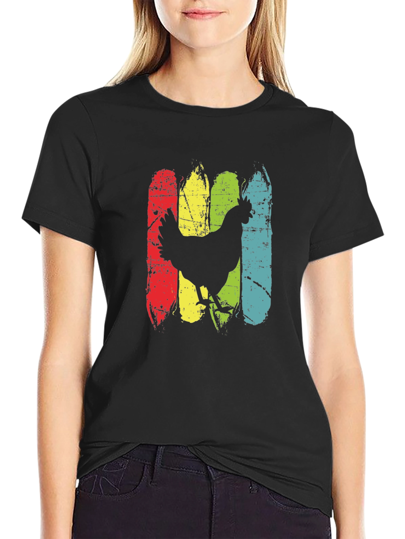 Retro Chicken Graphic T-Shirt - Farm Animal Tee