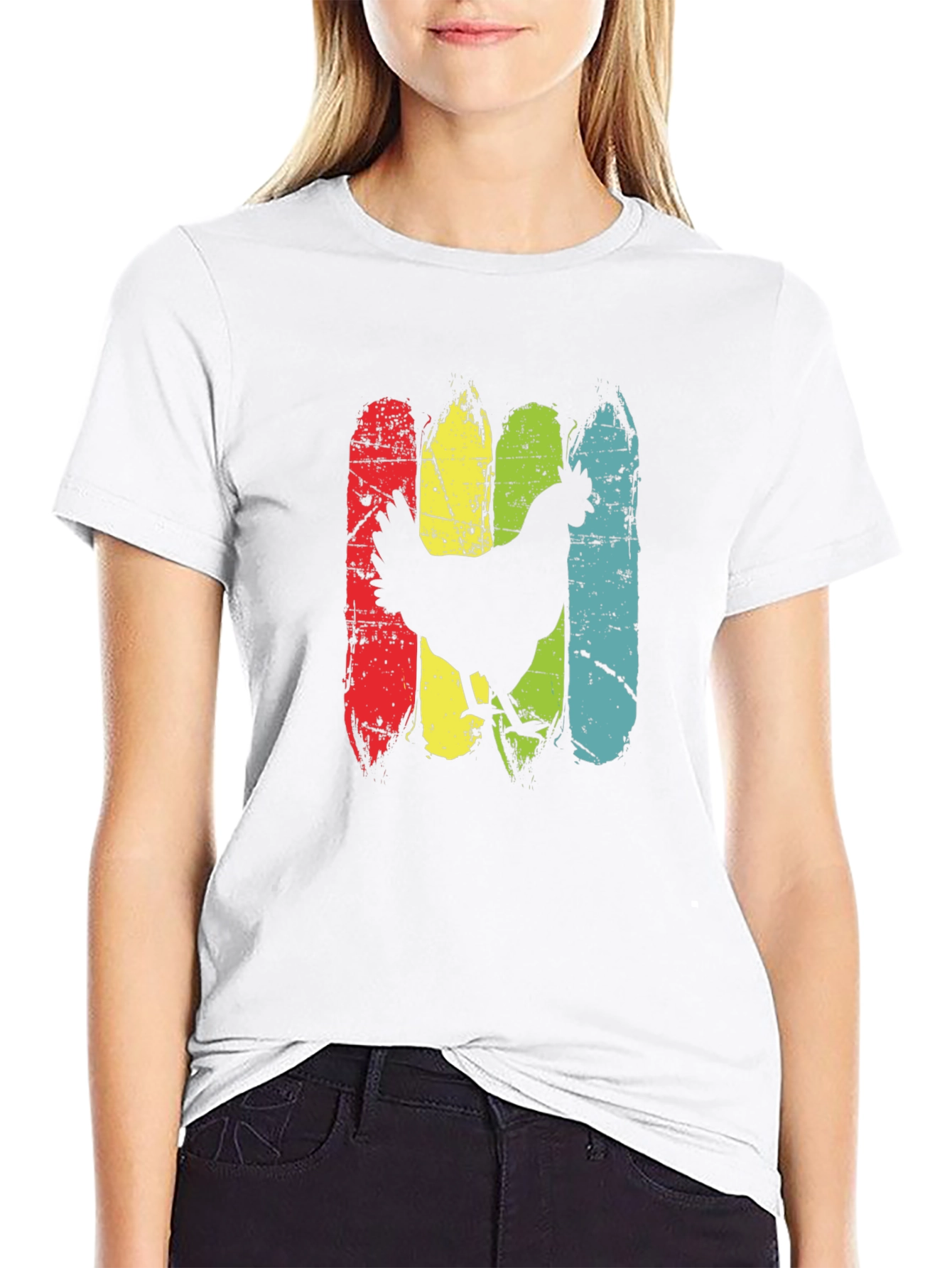 Retro Chicken Graphic T-Shirt - Farm Animal Tee