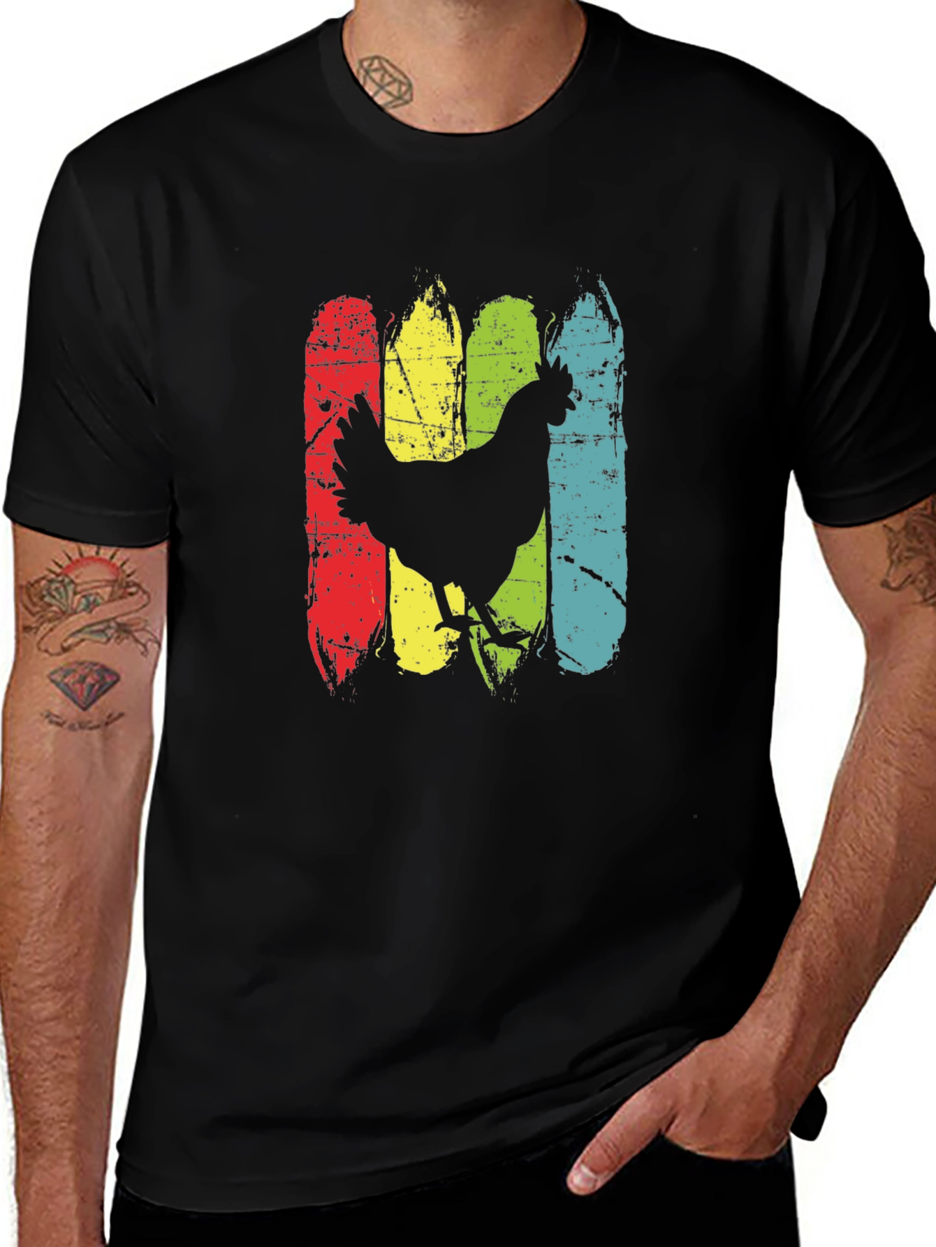 Retro Chicken Graphic T-Shirt - Farm Animal Tee