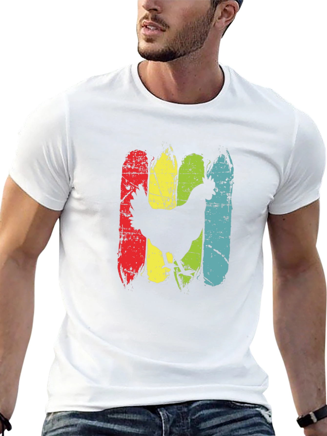 Retro Chicken Graphic T-Shirt - Farm Animal Tee