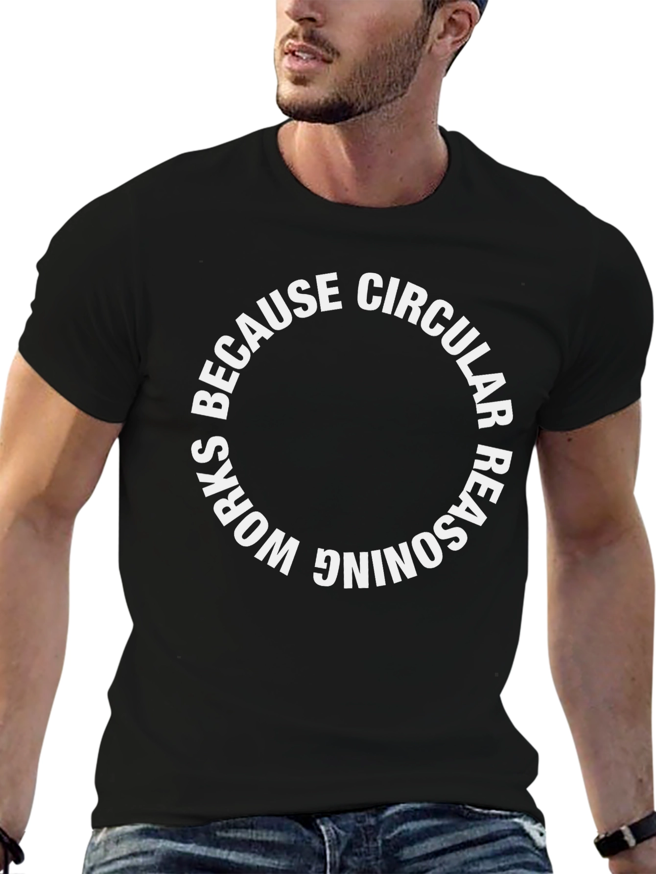Circular Reasoning Graphic Tee - Black