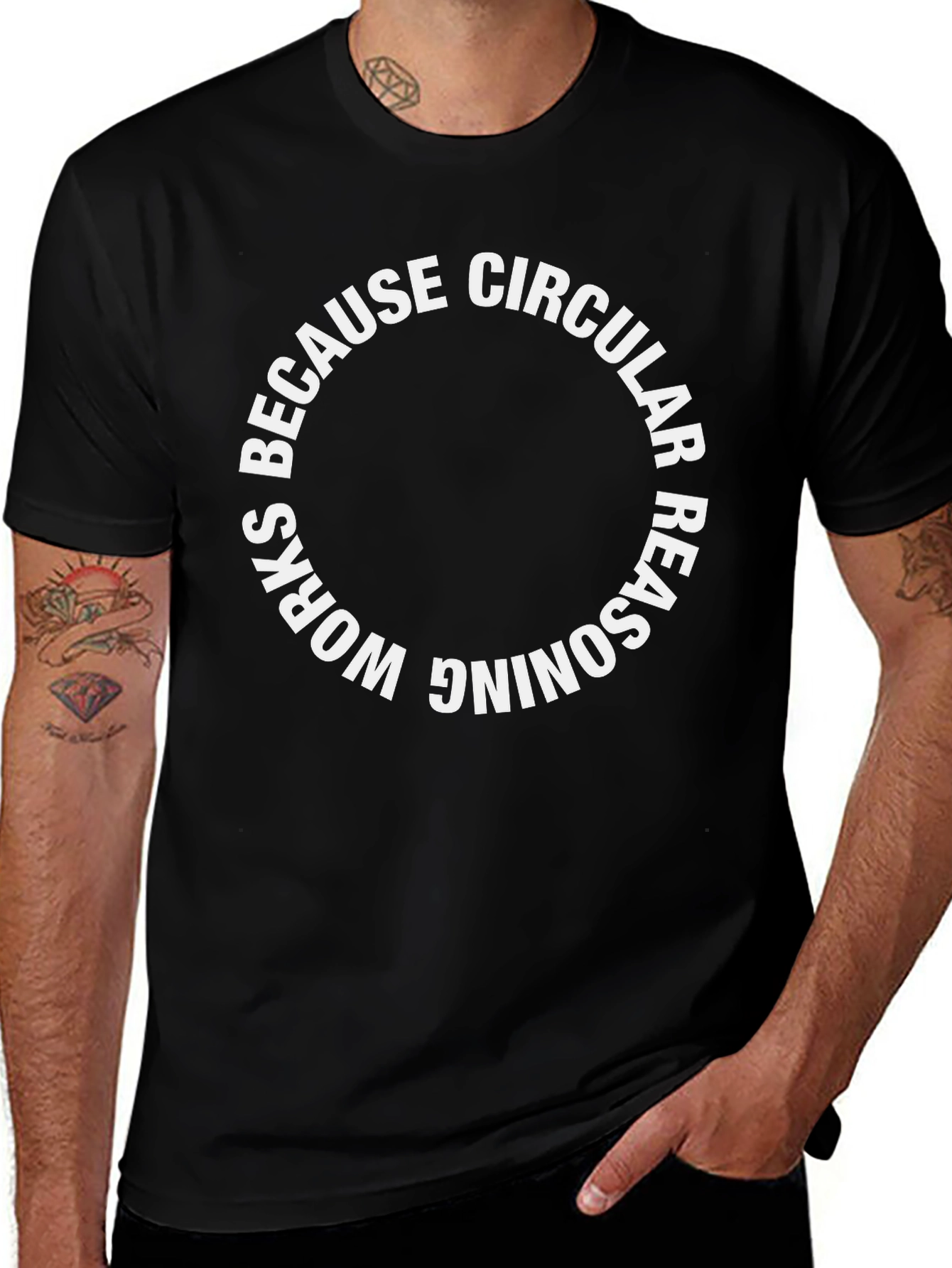Circular Reasoning Graphic Tee - Black