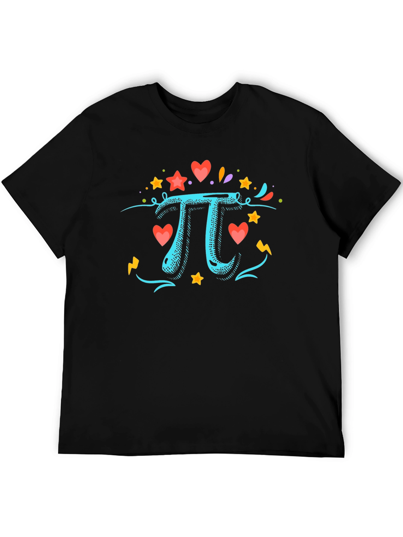 Pi Day T-Shirt: Hearts & Stars Graphic Tee