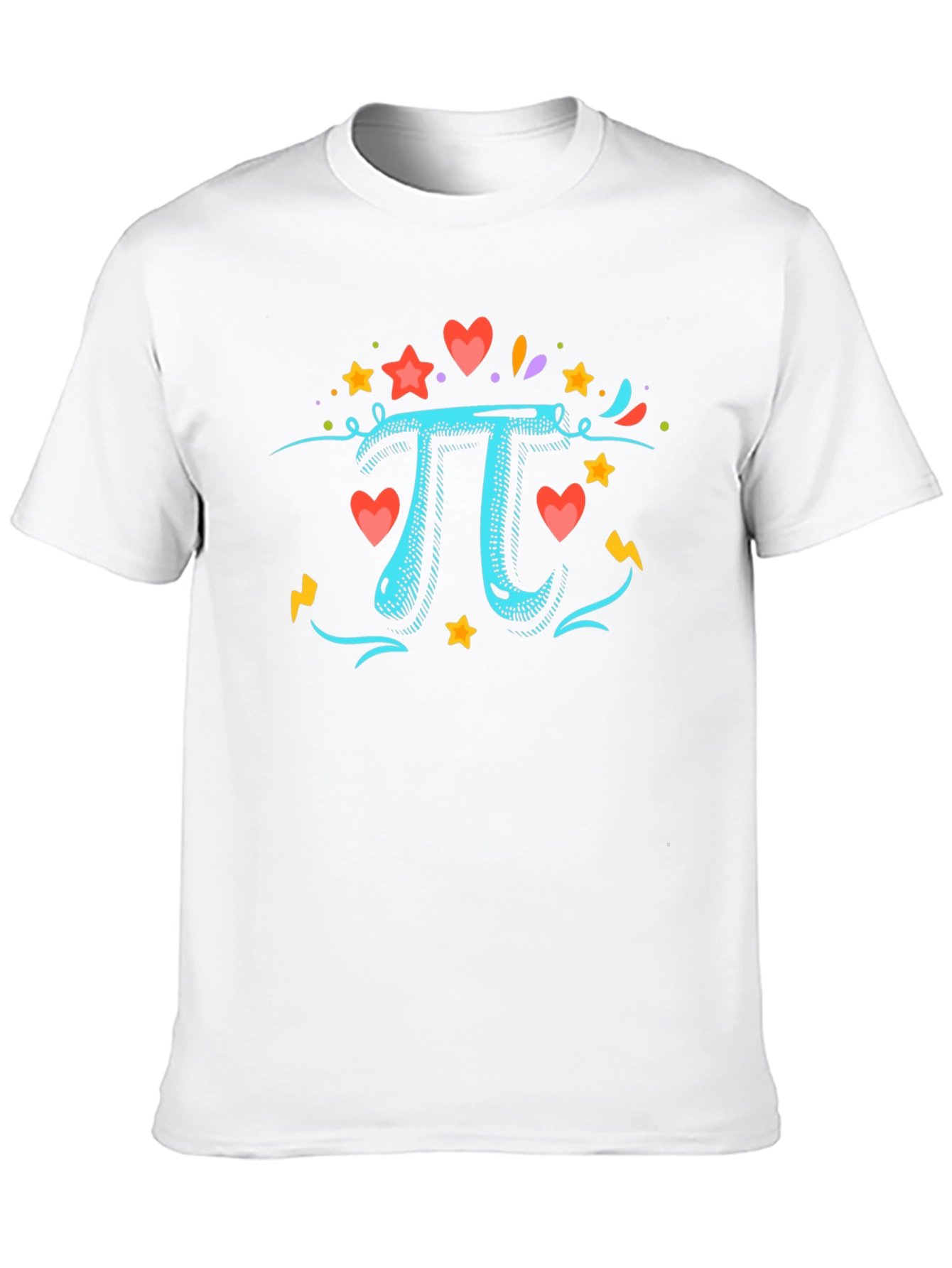 Pi Day T-Shirt: Hearts & Stars Graphic Tee
