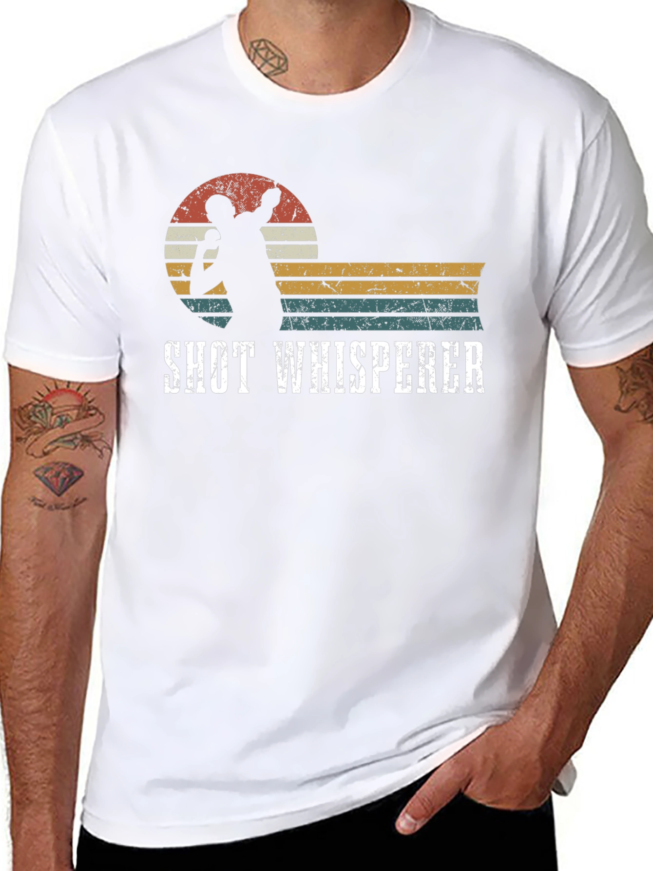 Shot Whisperer T-Shirt - Retro Style Throwing Silhouette