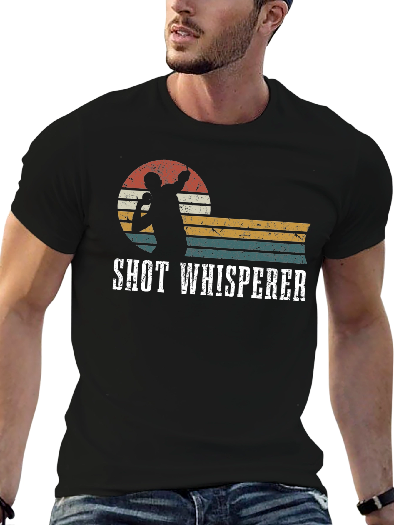 Shot Whisperer T-Shirt - Retro Style Throwing Silhouette