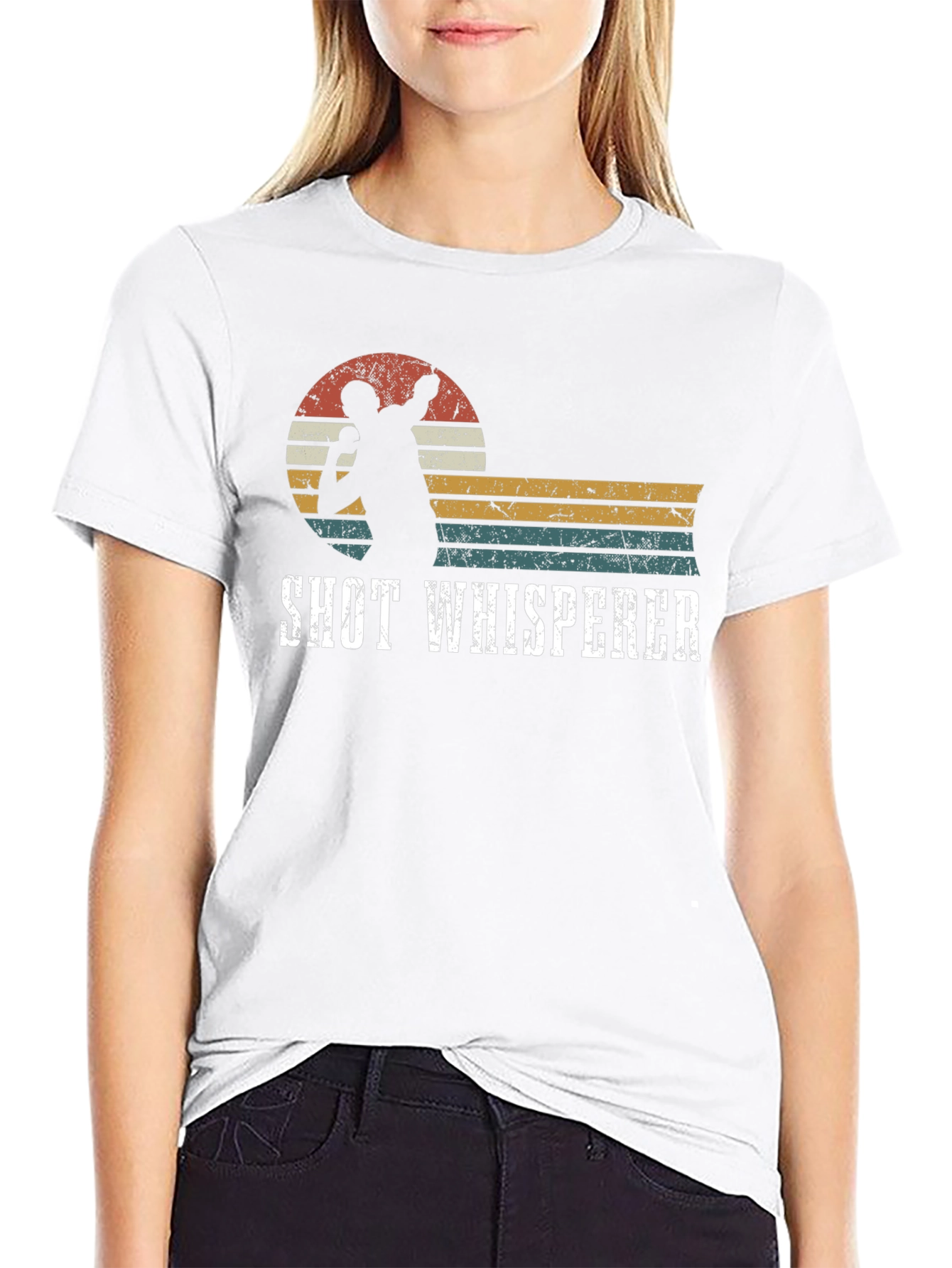 Shot Whisperer T-Shirt - Retro Style Throwing Silhouette