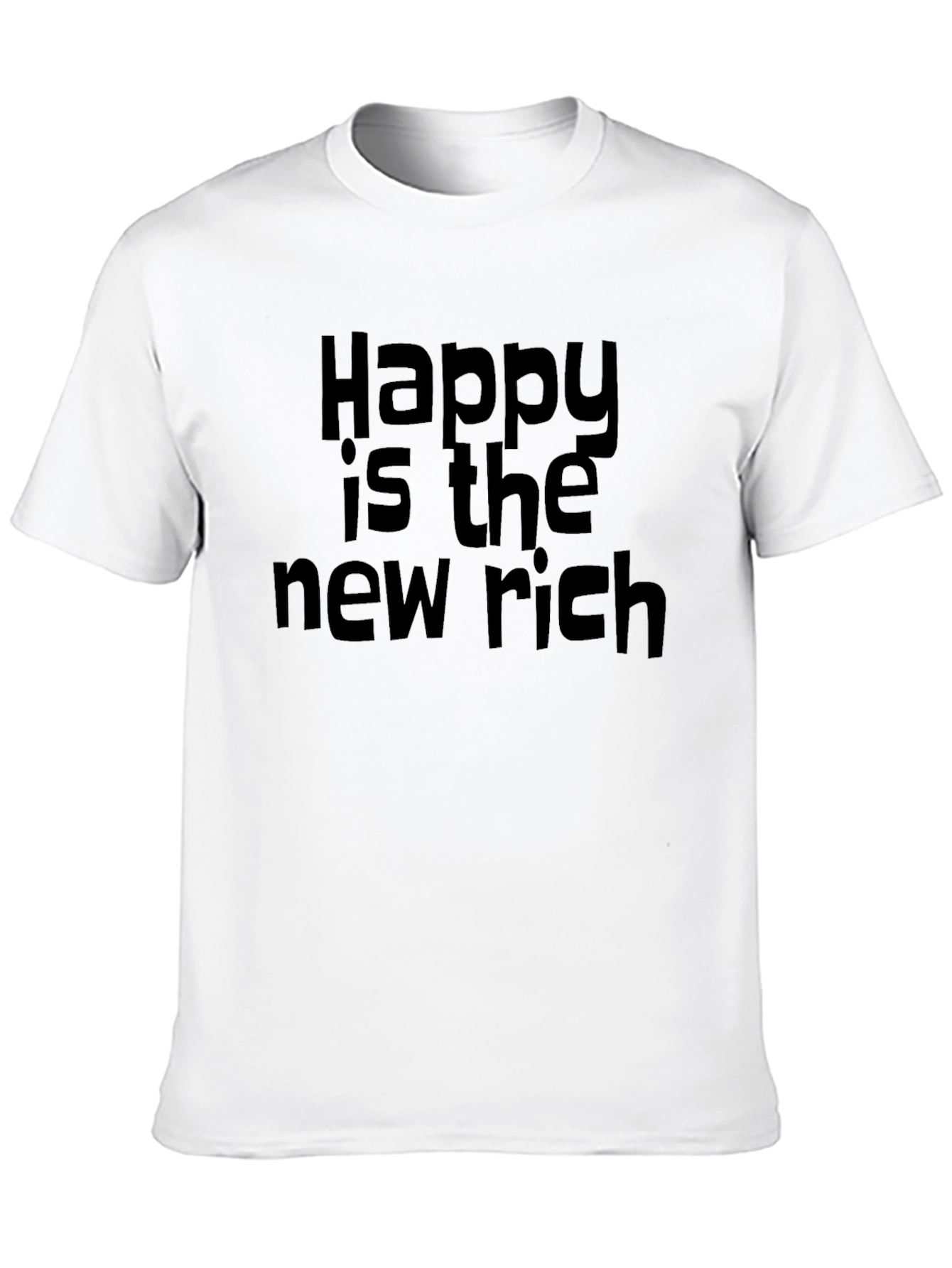 Happy is the New Rich Black T-Shirt