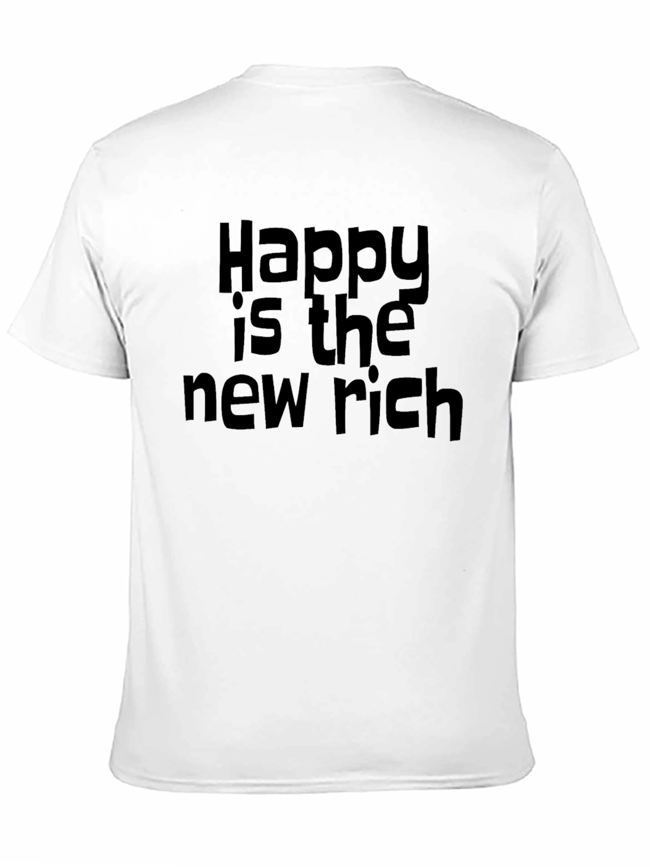 Happy is the New Rich Black T-Shirt