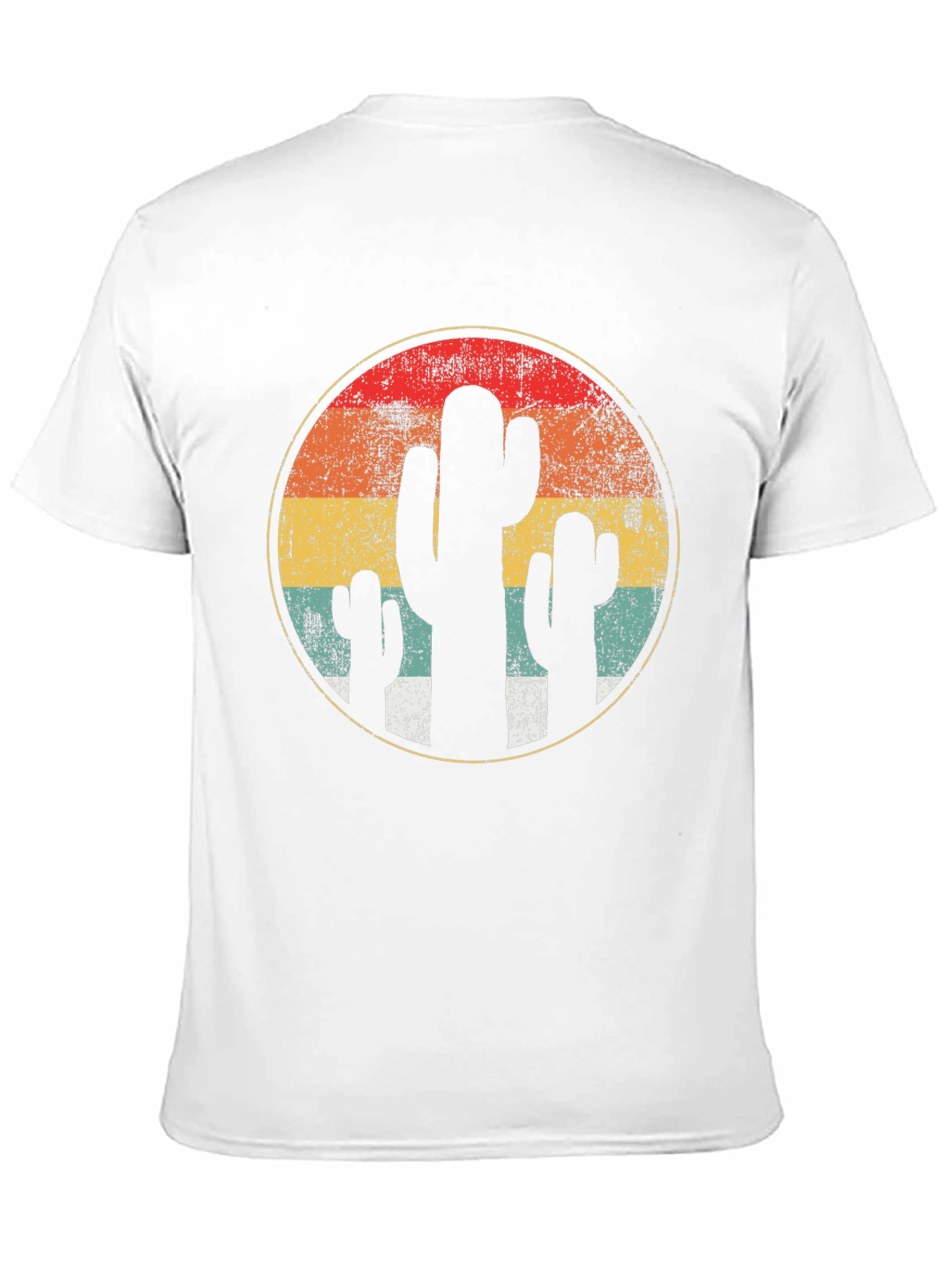 Retro Cactus Sunset T-Shirt - Desert Vibes