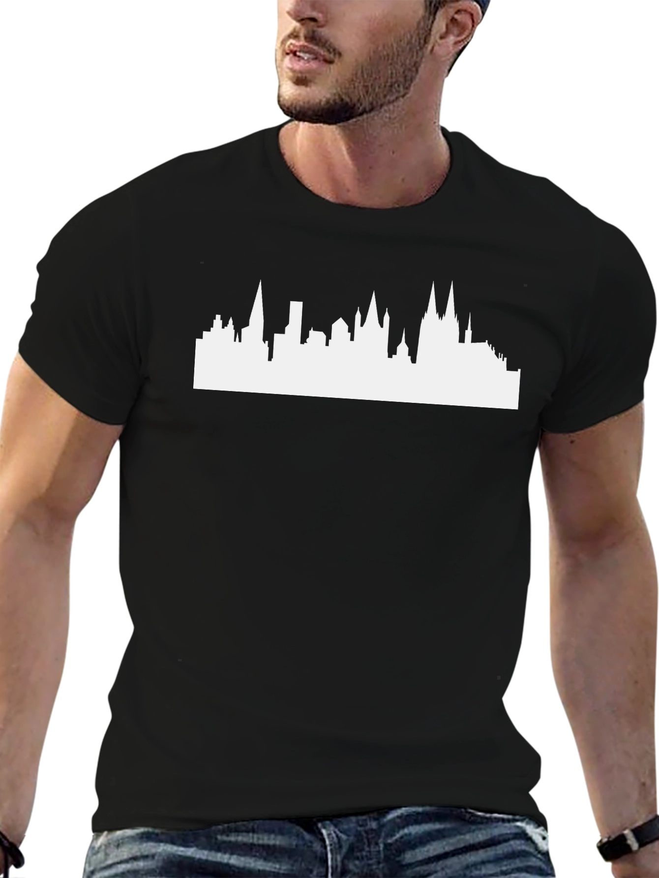 Cityscape Graphic Tee - Modern Black T-Shirt
