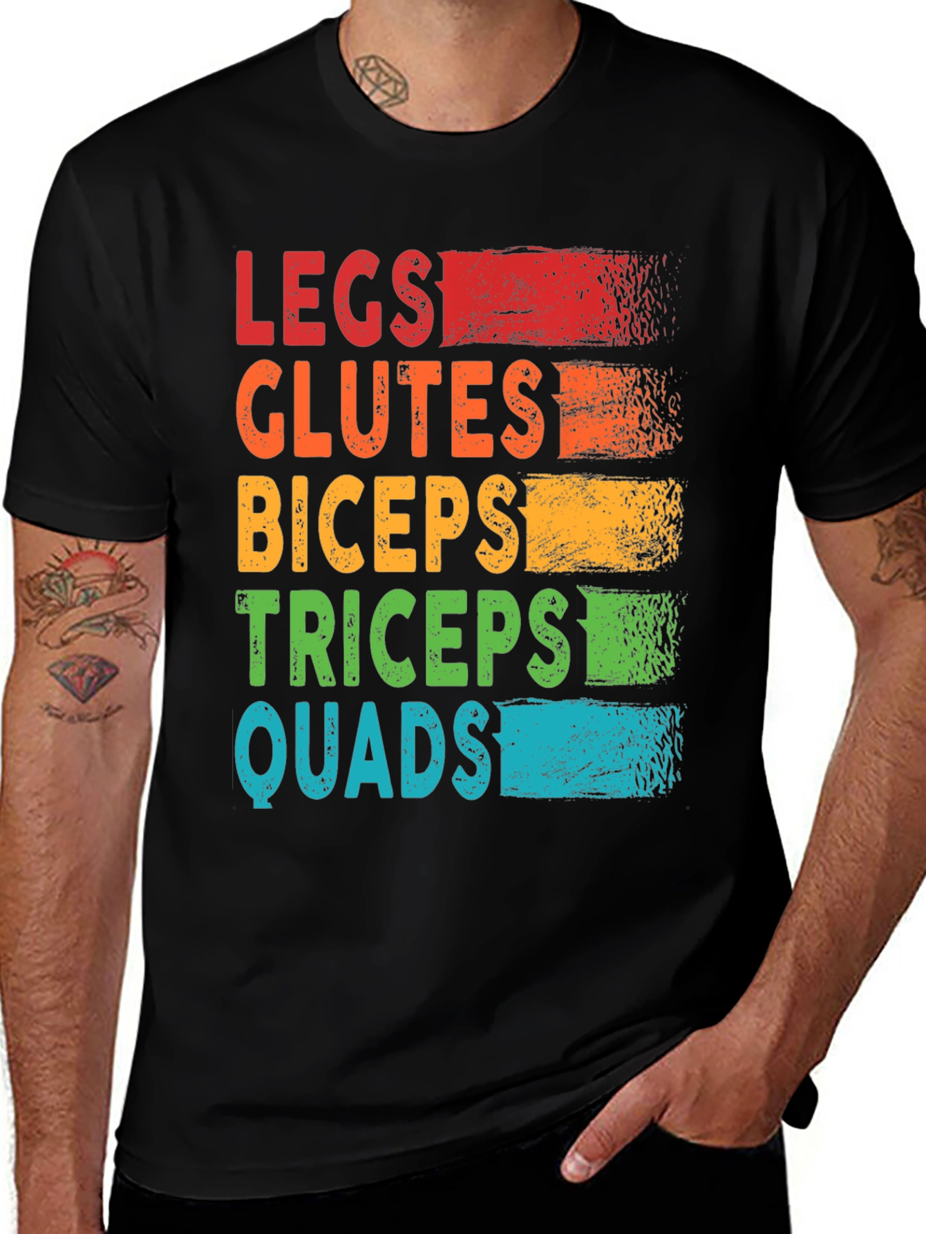 Workout Goals T-Shirt: Legs Glutes Biceps Triceps Quads