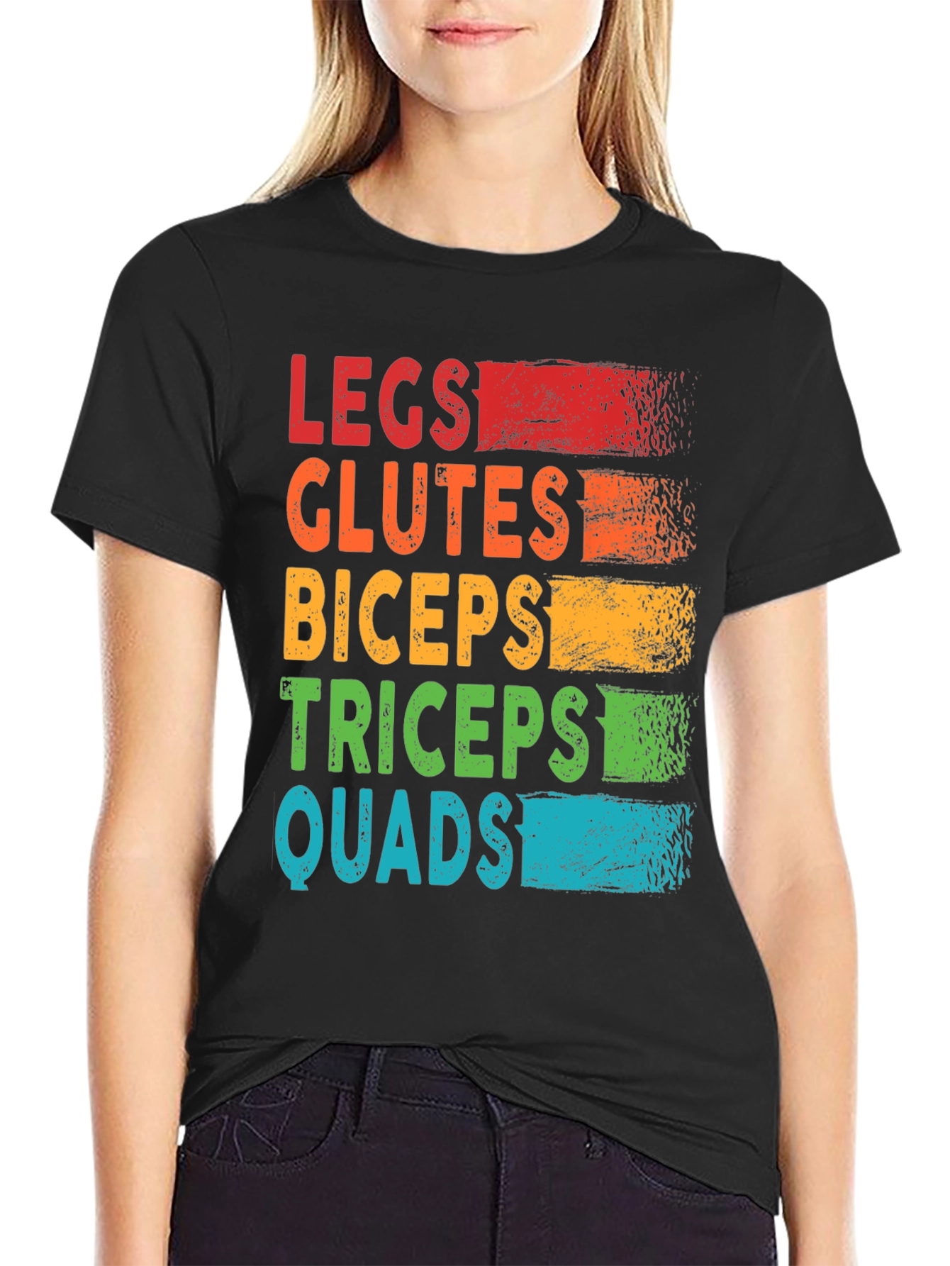 Workout Goals T-Shirt: Legs Glutes Biceps Triceps Quads