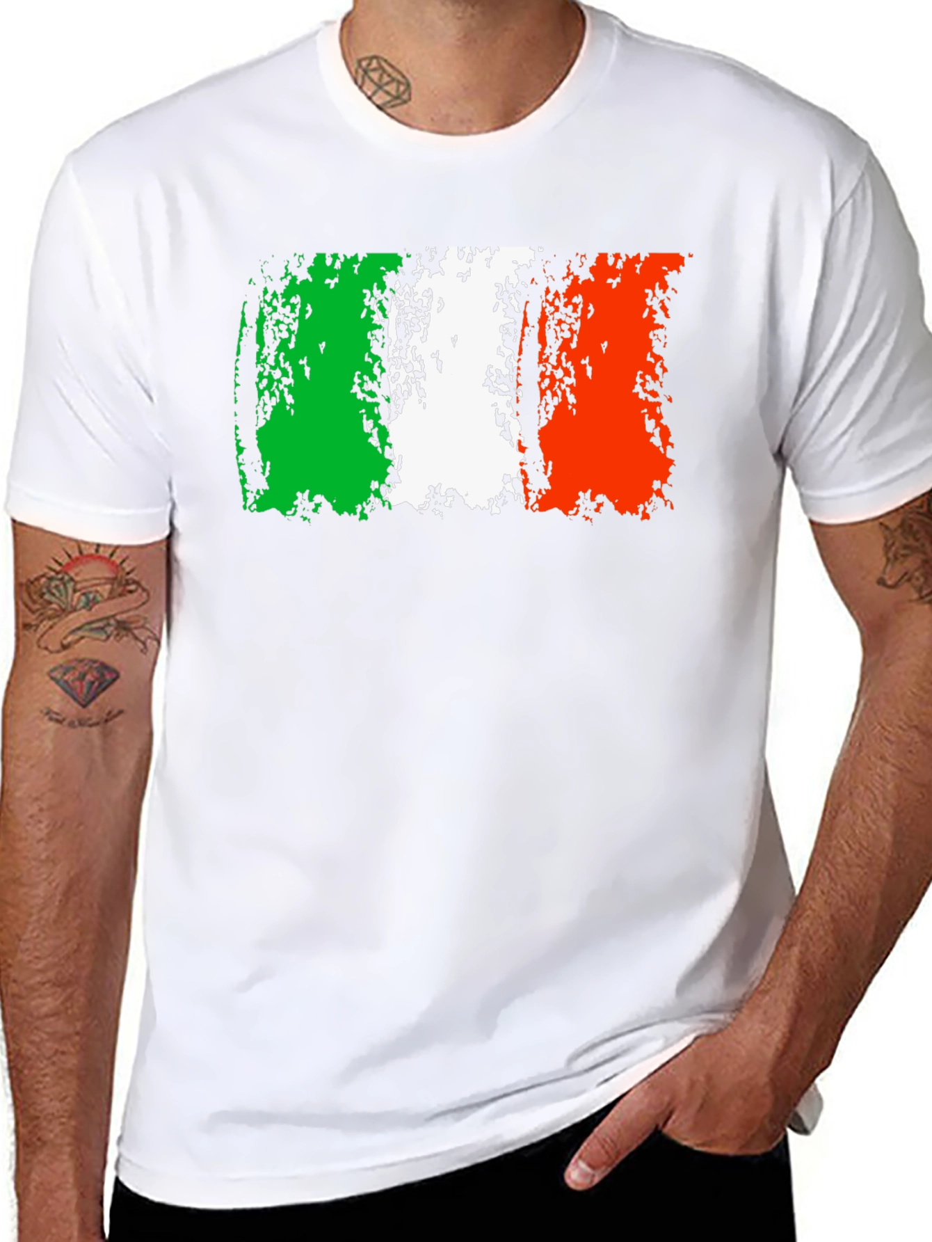 Italy Flag Graphic Tee - Distressed Design