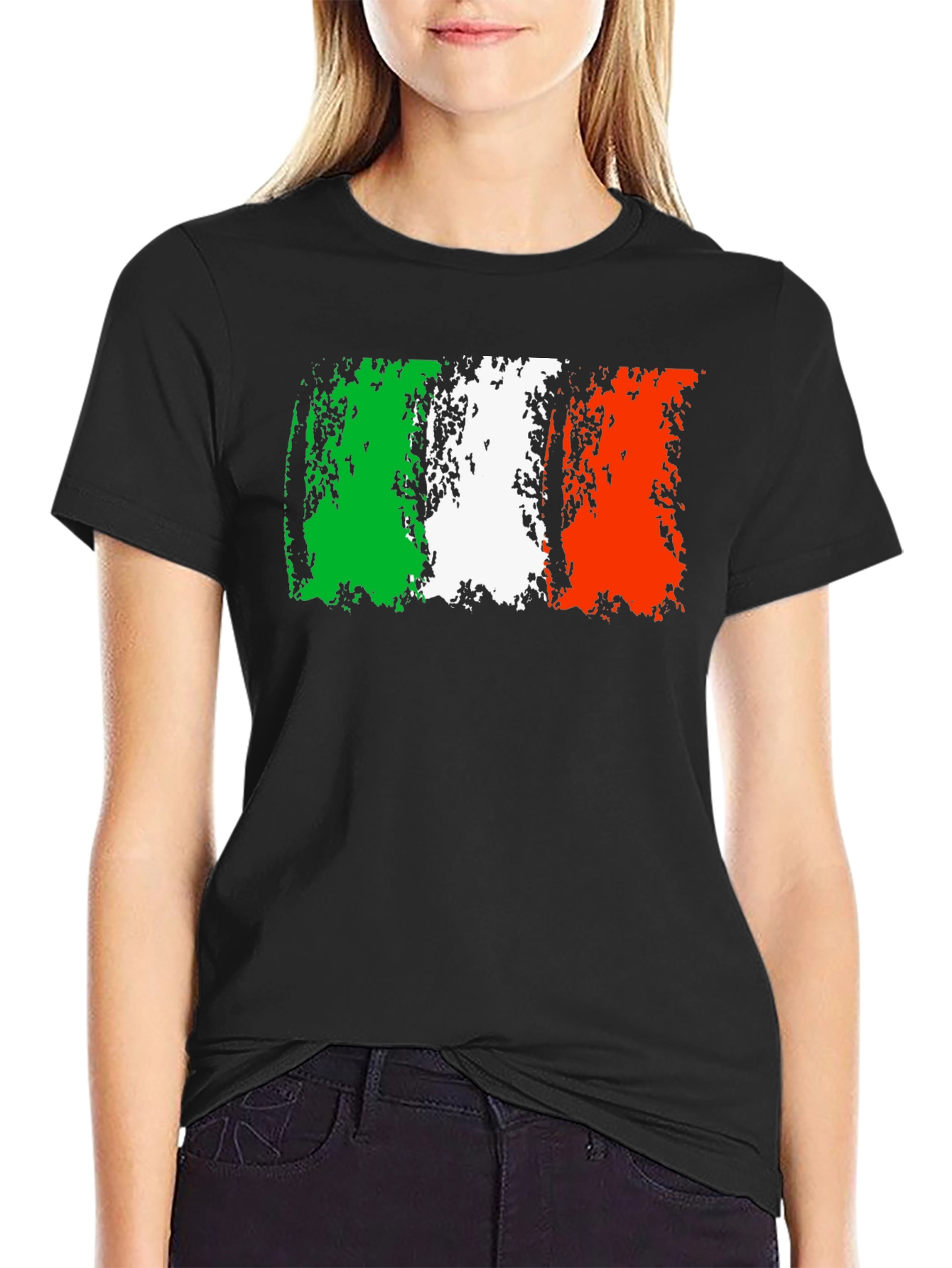 Italy Flag Graphic Tee - Distressed Design
