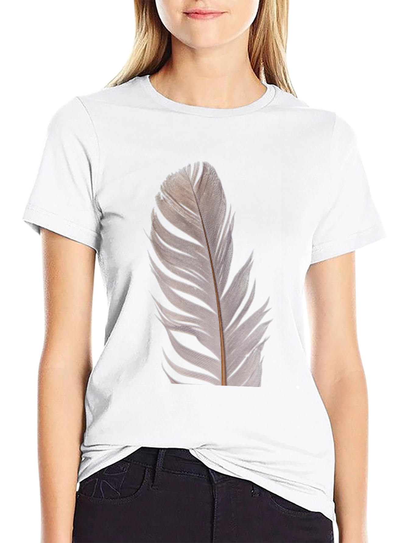 Feather Graphic Black T-Shirt | Modern Unisex Tee