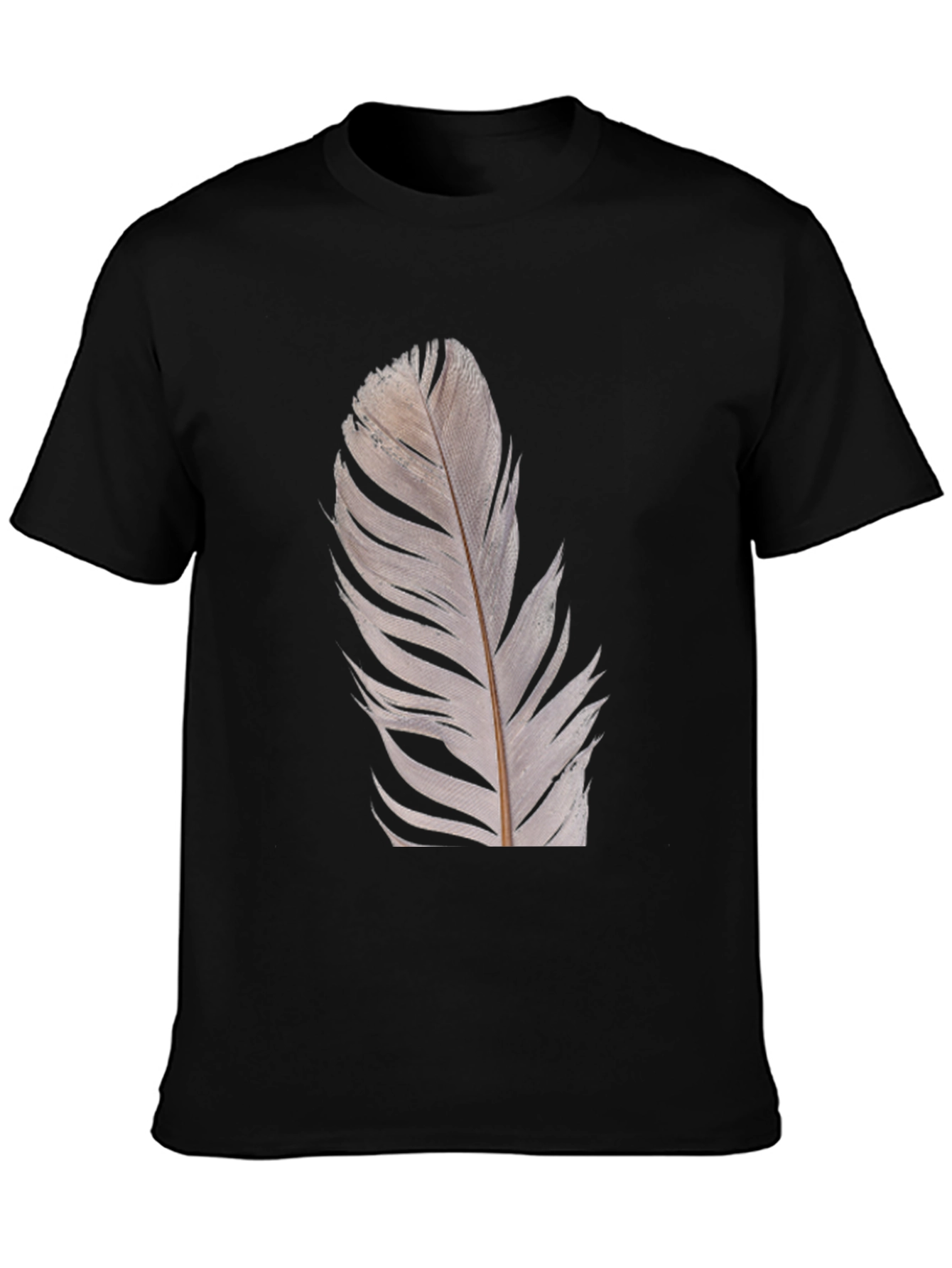 Feather Graphic Black T-Shirt | Modern Unisex Tee