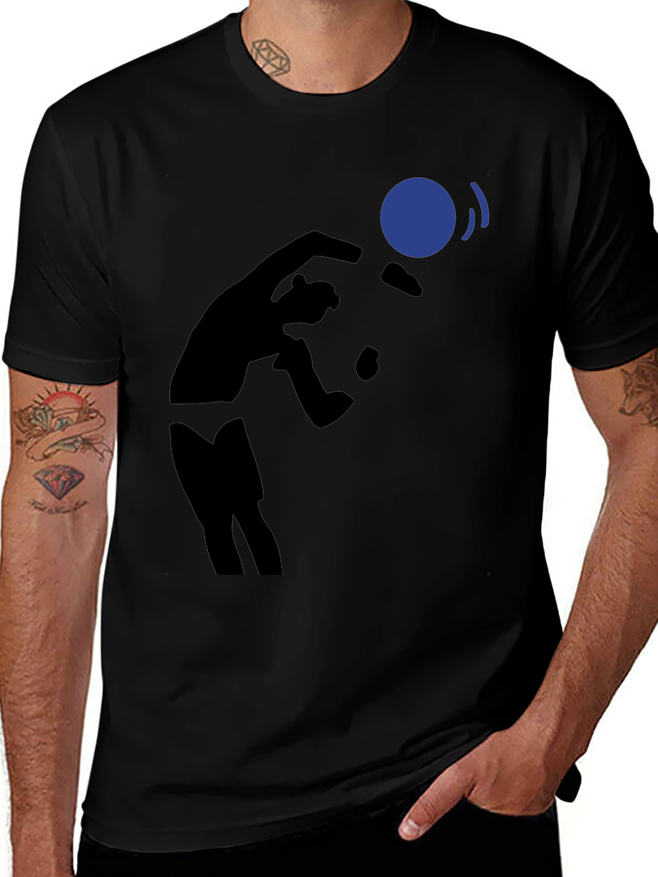 Juggling Silhouette Black T-Shirt
