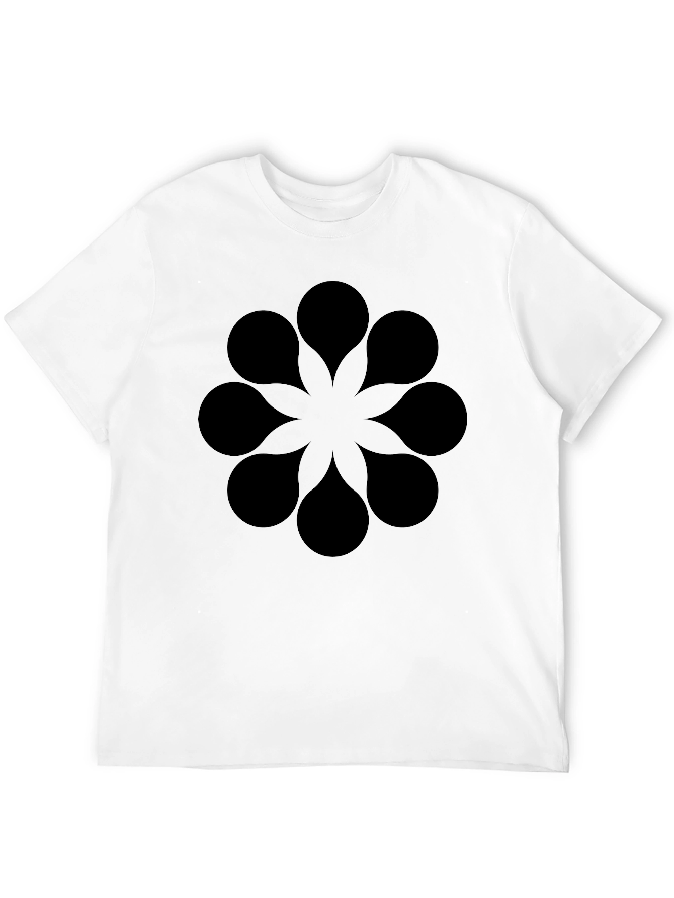 Geometric Floral Black T-Shirt