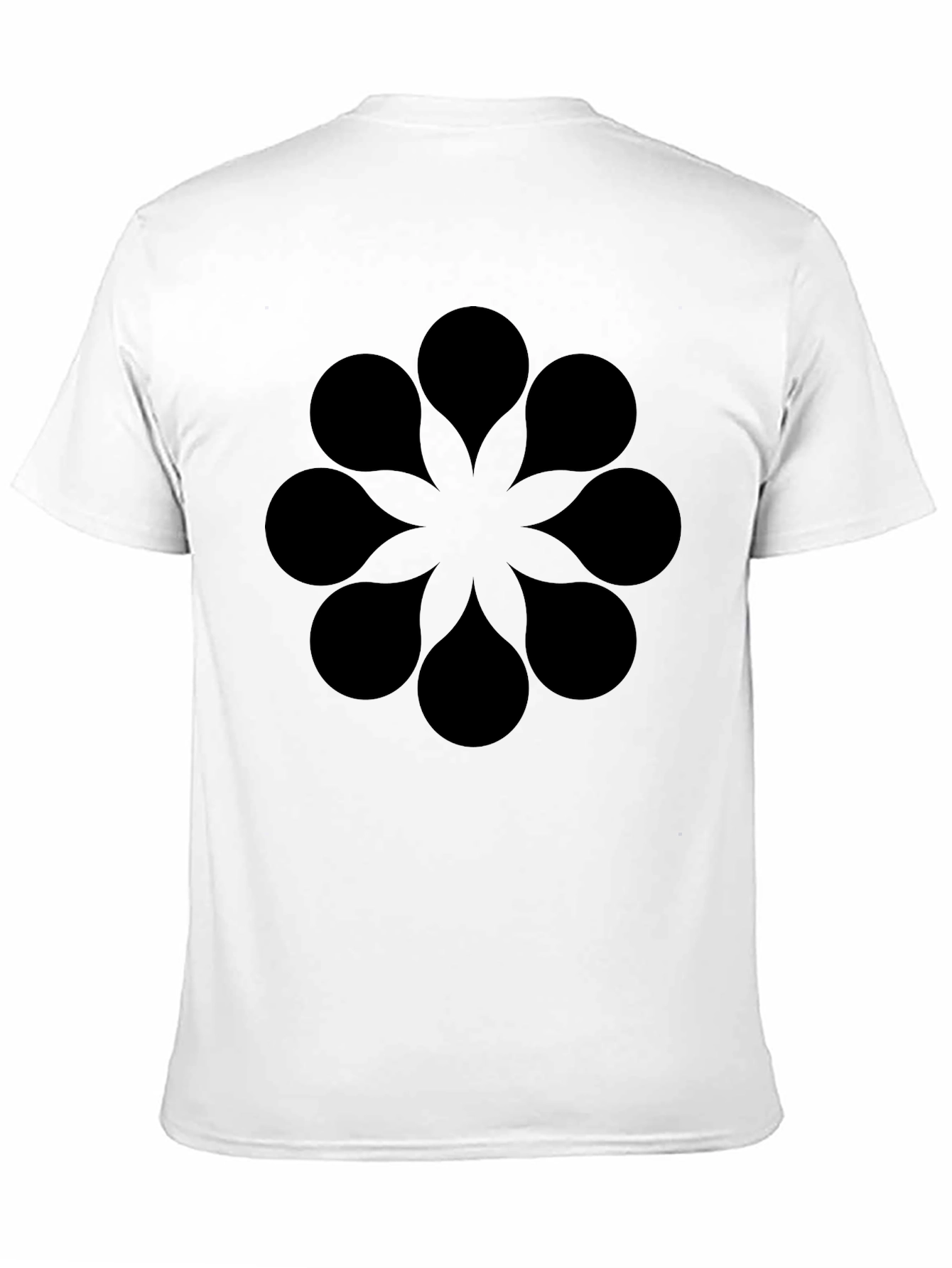 Geometric Floral Black T-Shirt