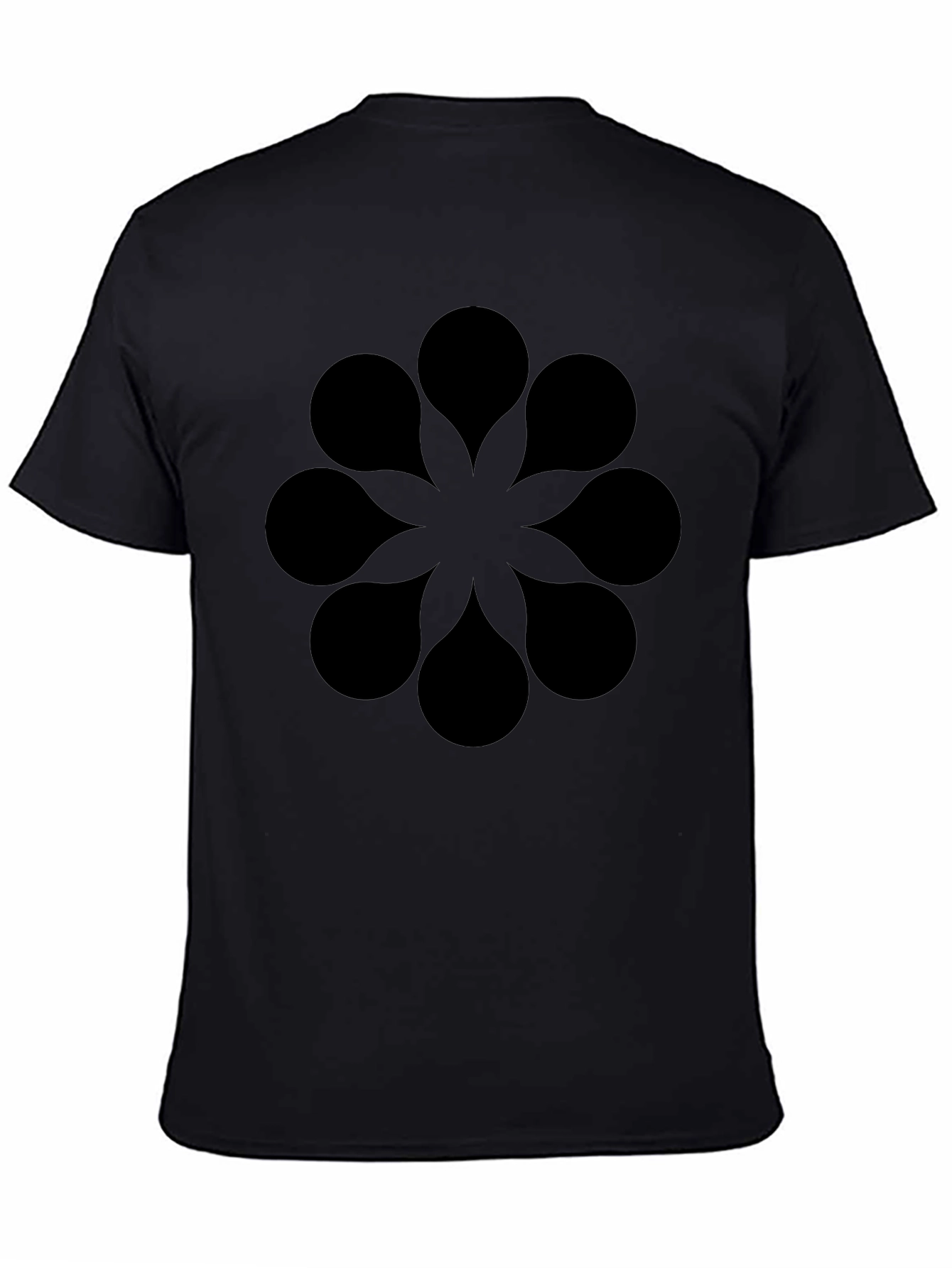 Geometric Floral Black T-Shirt