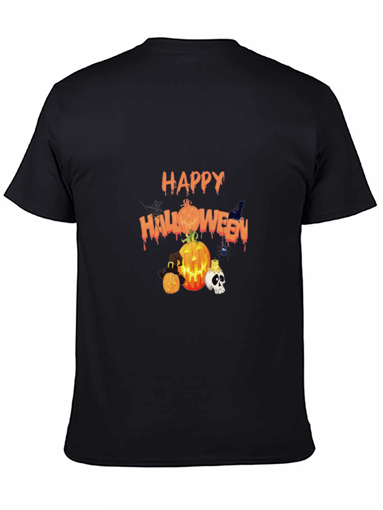 Happy Halloween Black Graphic T-Shirt