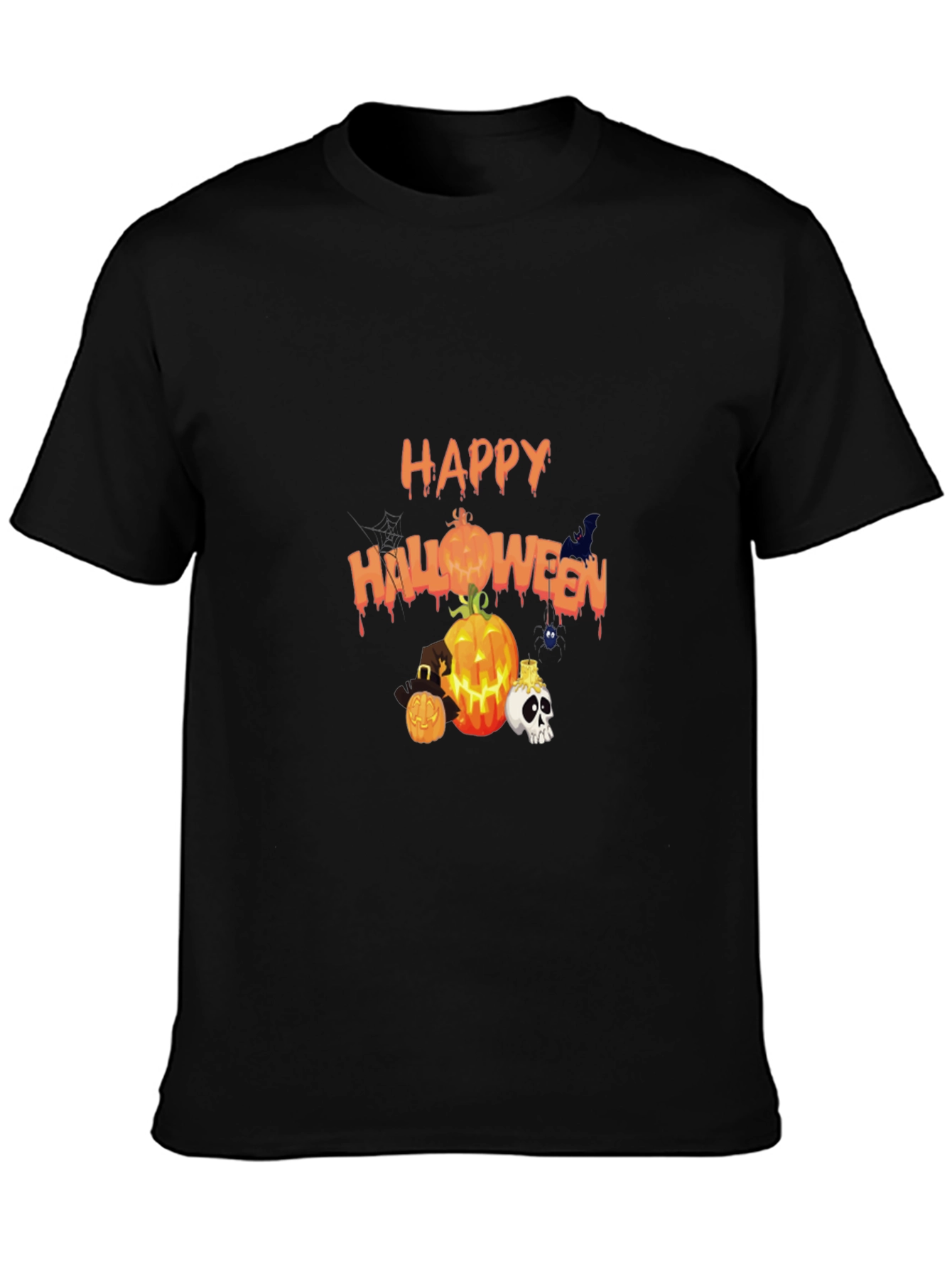 Happy Halloween Black Graphic T-Shirt