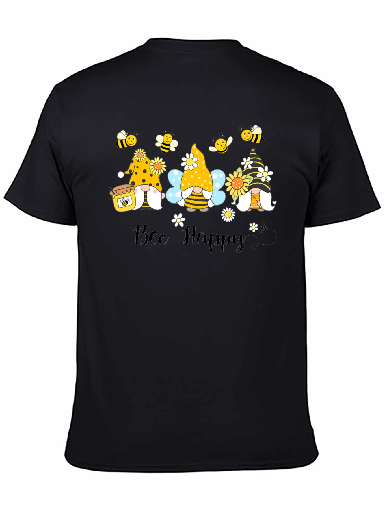 Bee Happy Gnomes Graphic T-Shirt - Cute & Comfy
