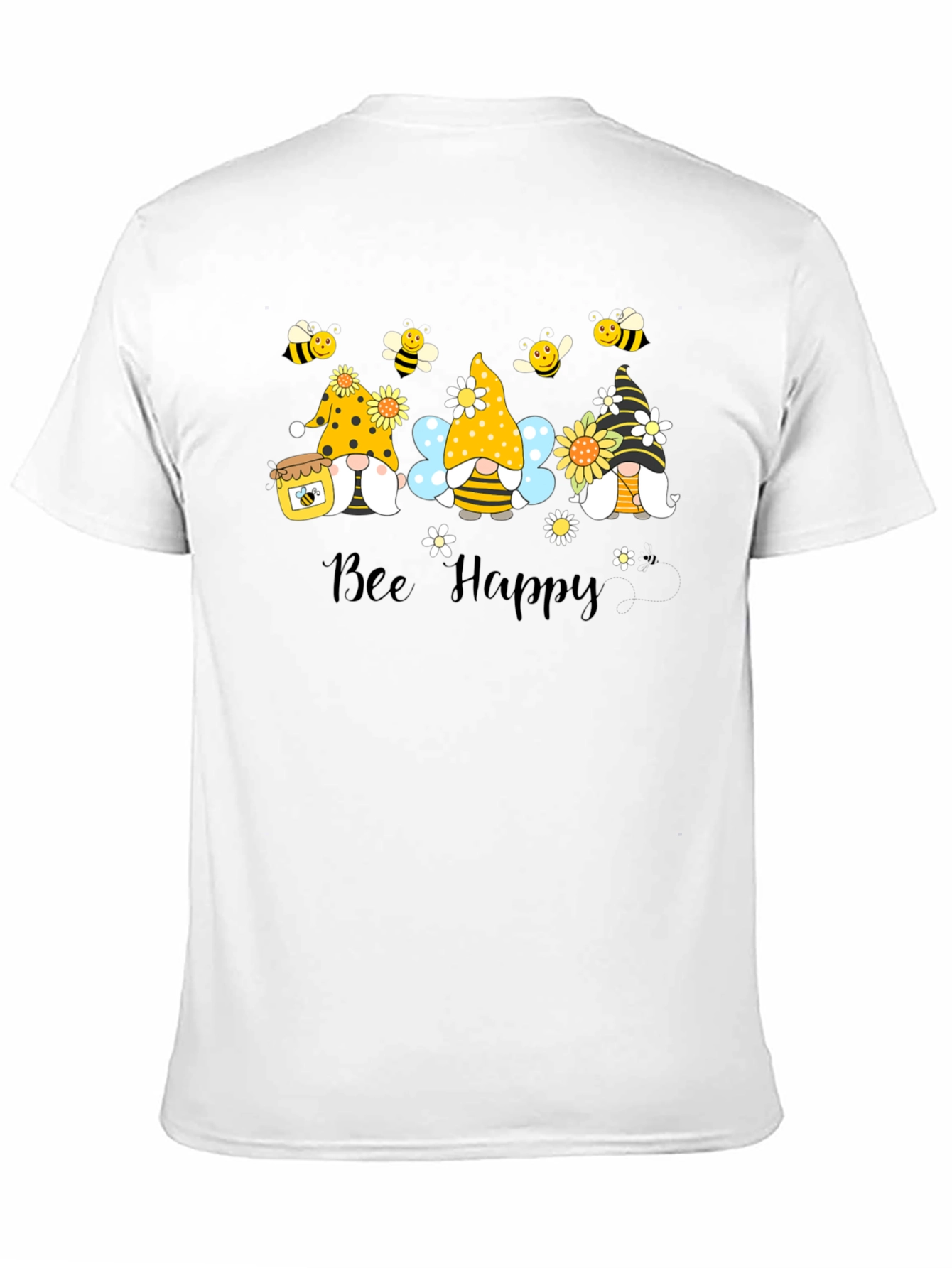 Bee Happy Gnomes Graphic T-Shirt - Cute & Comfy